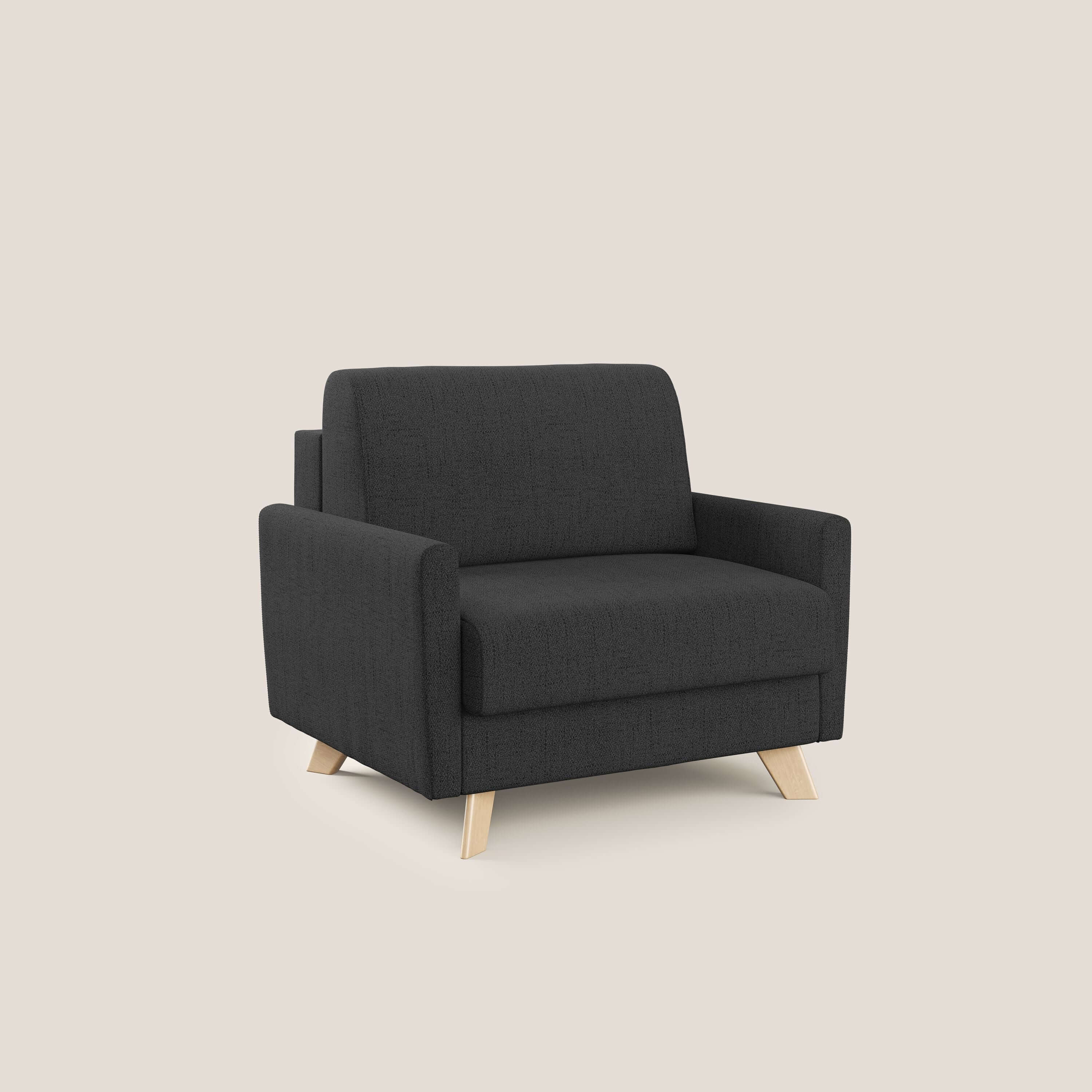 Edgar poltrona letto in tessuto felis impermeabile T03 antracite - divani.store