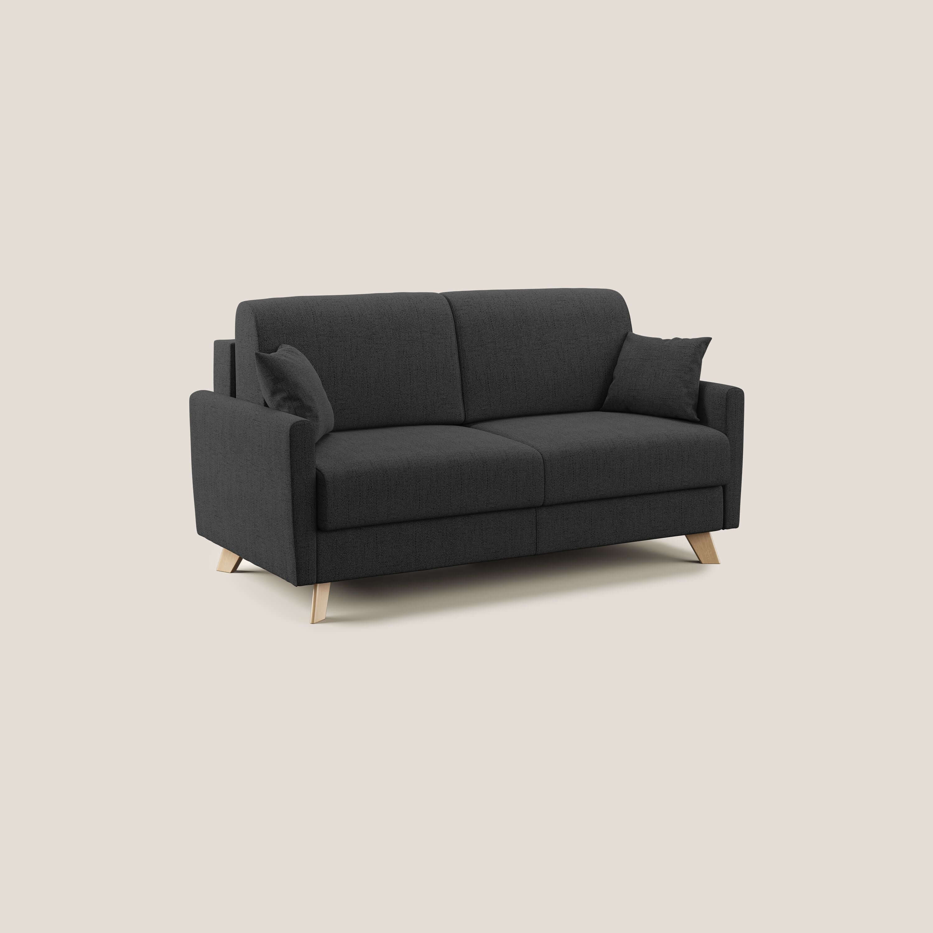 Edgar divano letto matrimoniale in tessuto felis impermeabile T03 antracite - divani.store