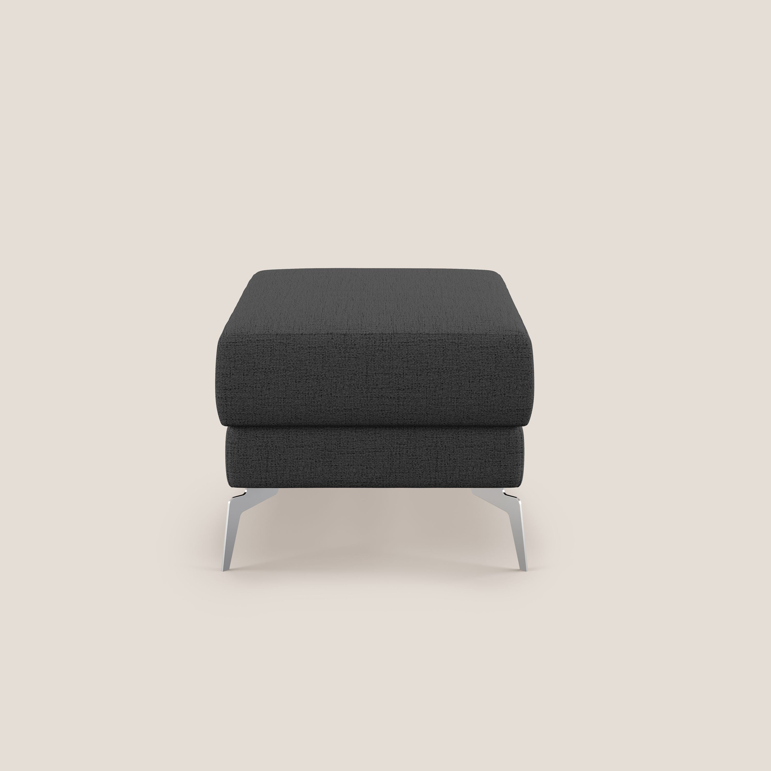 Star Pouf con piedini alti in tessuto impermeabile fiammato T03 antracite - divani.store