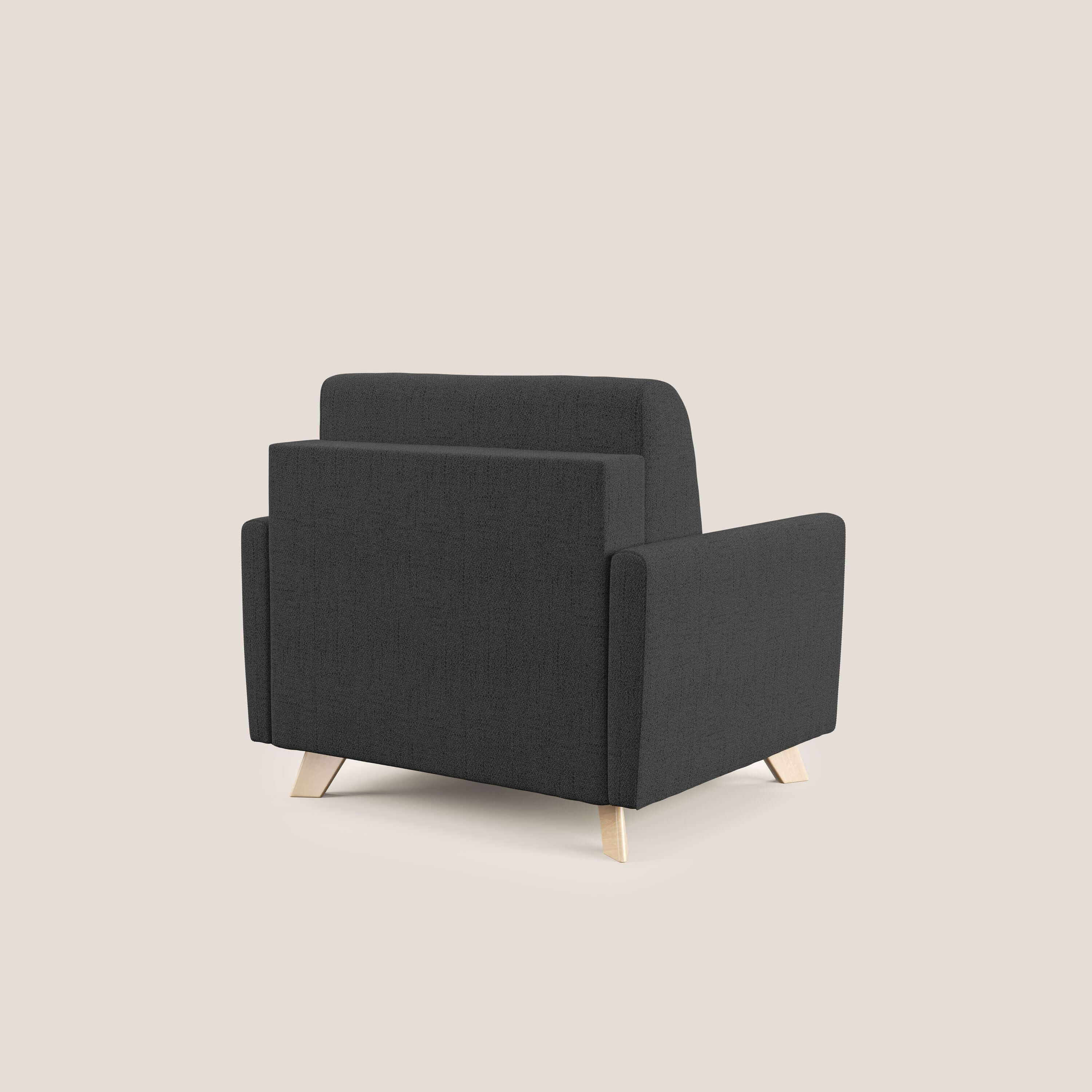 Edgar poltrona letto in tessuto felis impermeabile T03 antracite - divani.store