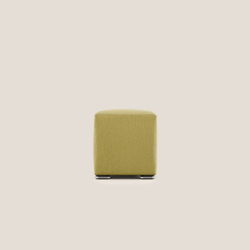 Cube pouf in tessuto morbido smacchiabile T05 giallo - divani.store