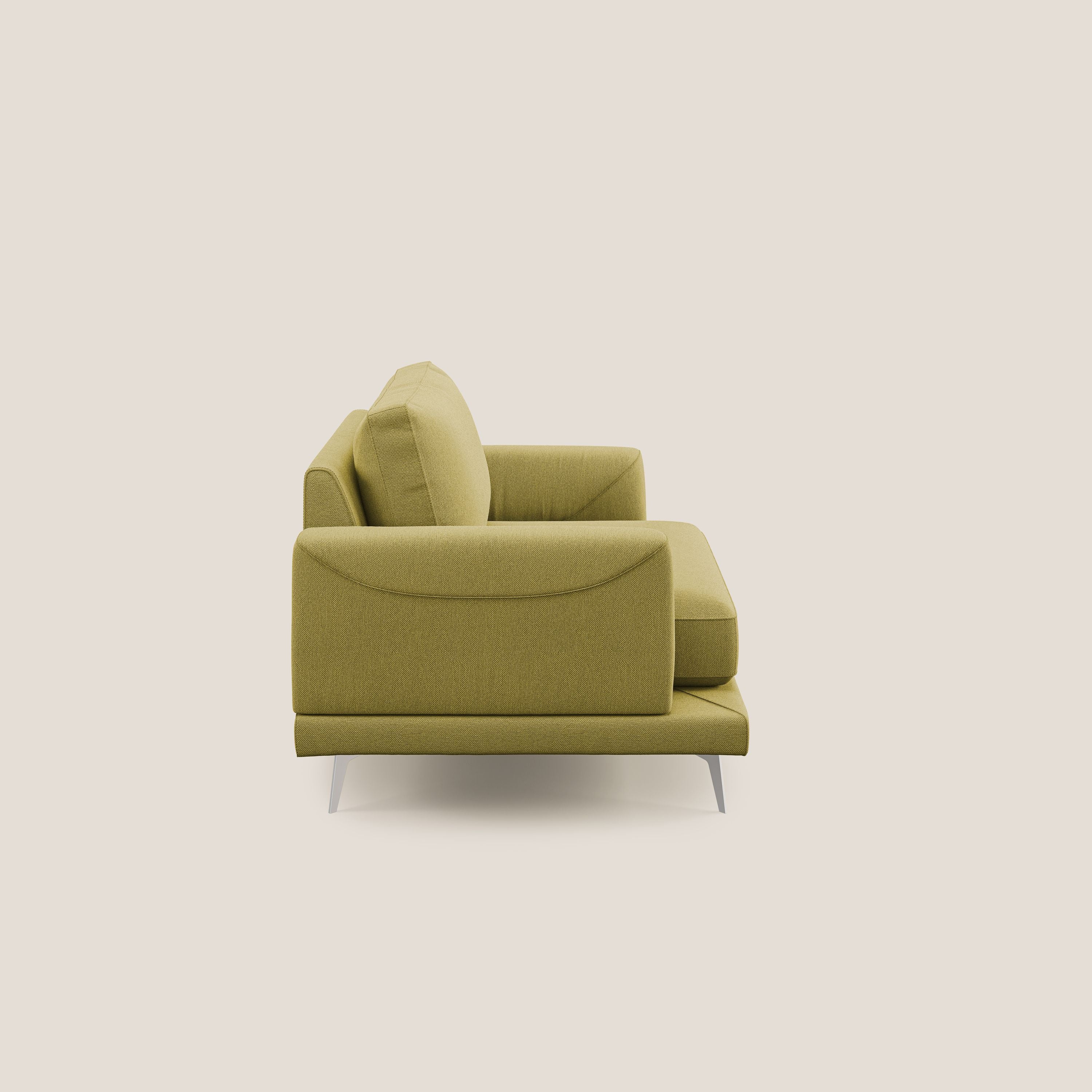 Dorian poltrona moderna in tessuto smacchiabile T05 giallo - divani.store
