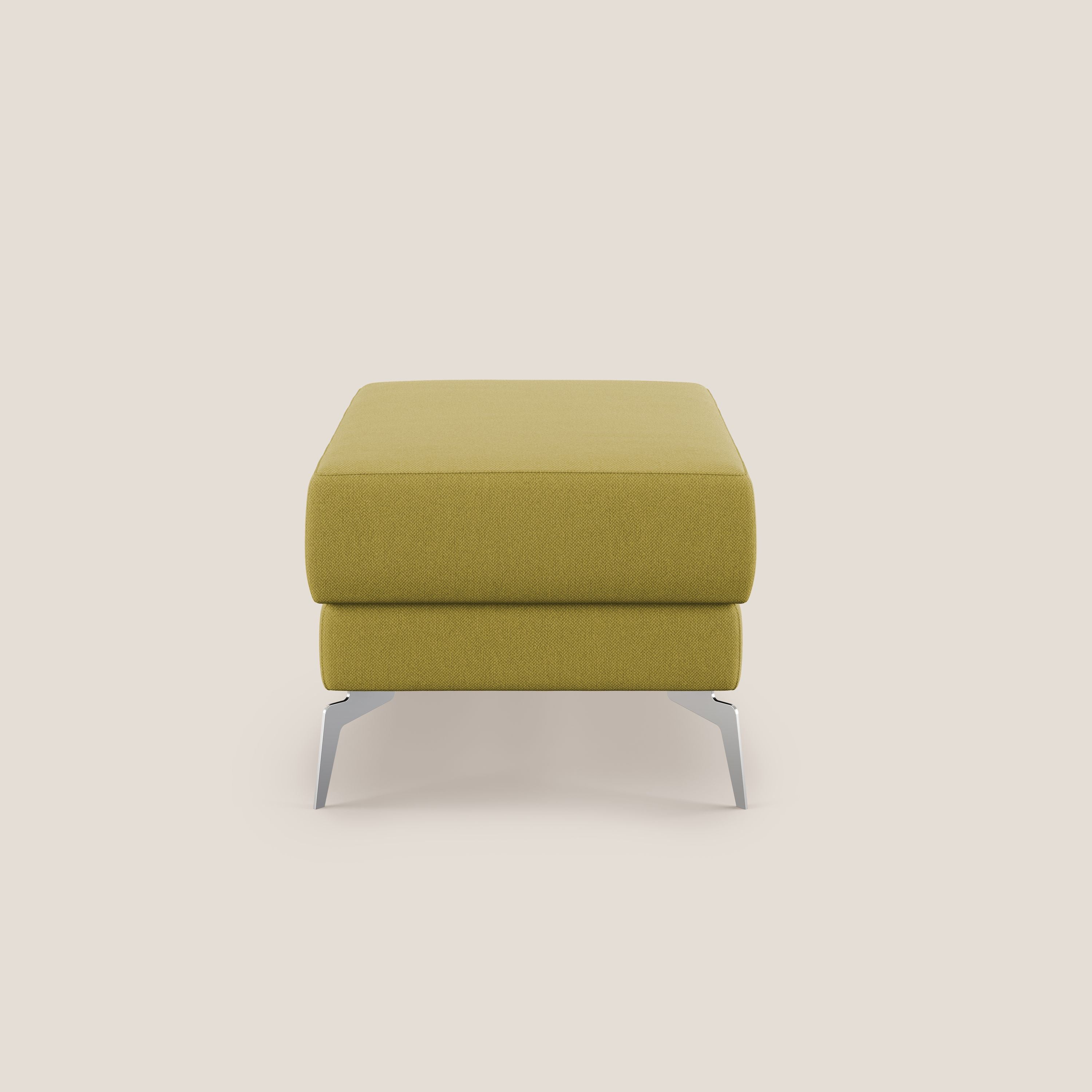 Star Pouf con piedini alti in tessuto smacchiabile T05 giallo - divani.store