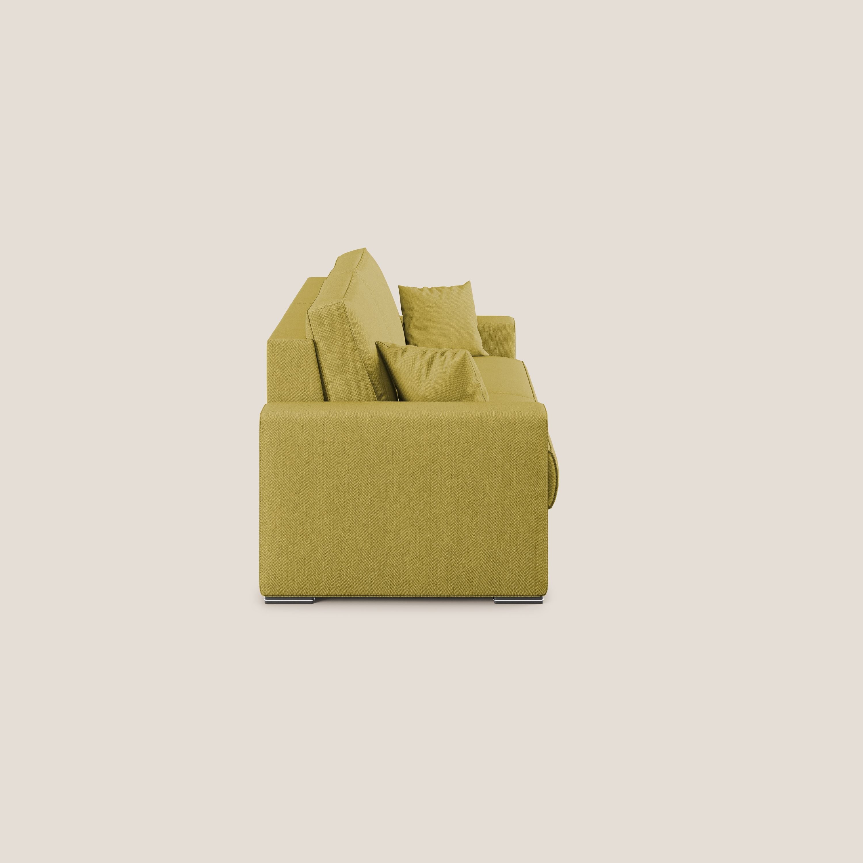 Dream Divano letto moderno dai morbidi cuscini in tessuto smacchiabile T05 giallo - divani.store
