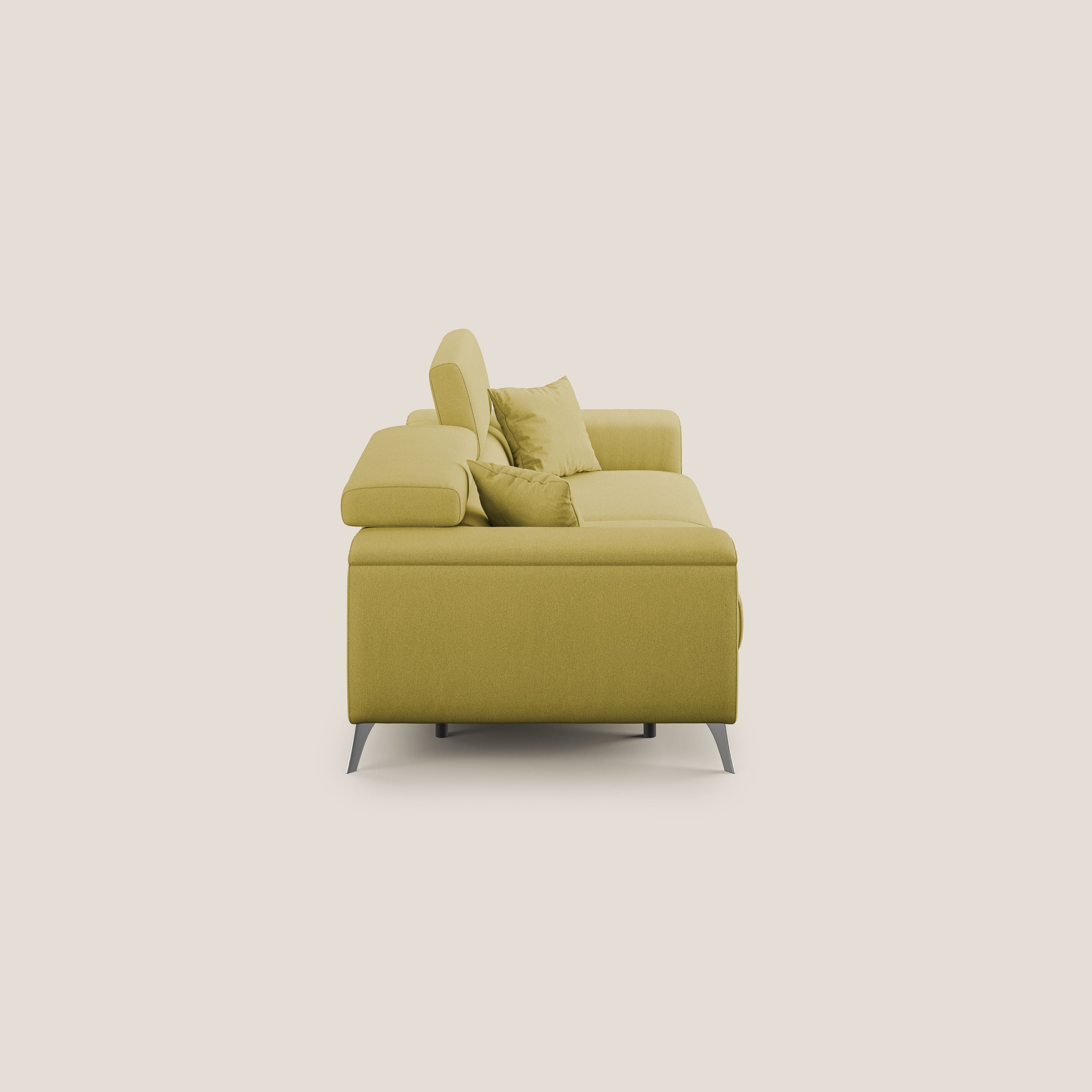 Fusion divano con sedute allungabili in tessuto smacchiabile T05 giallo - divani.store