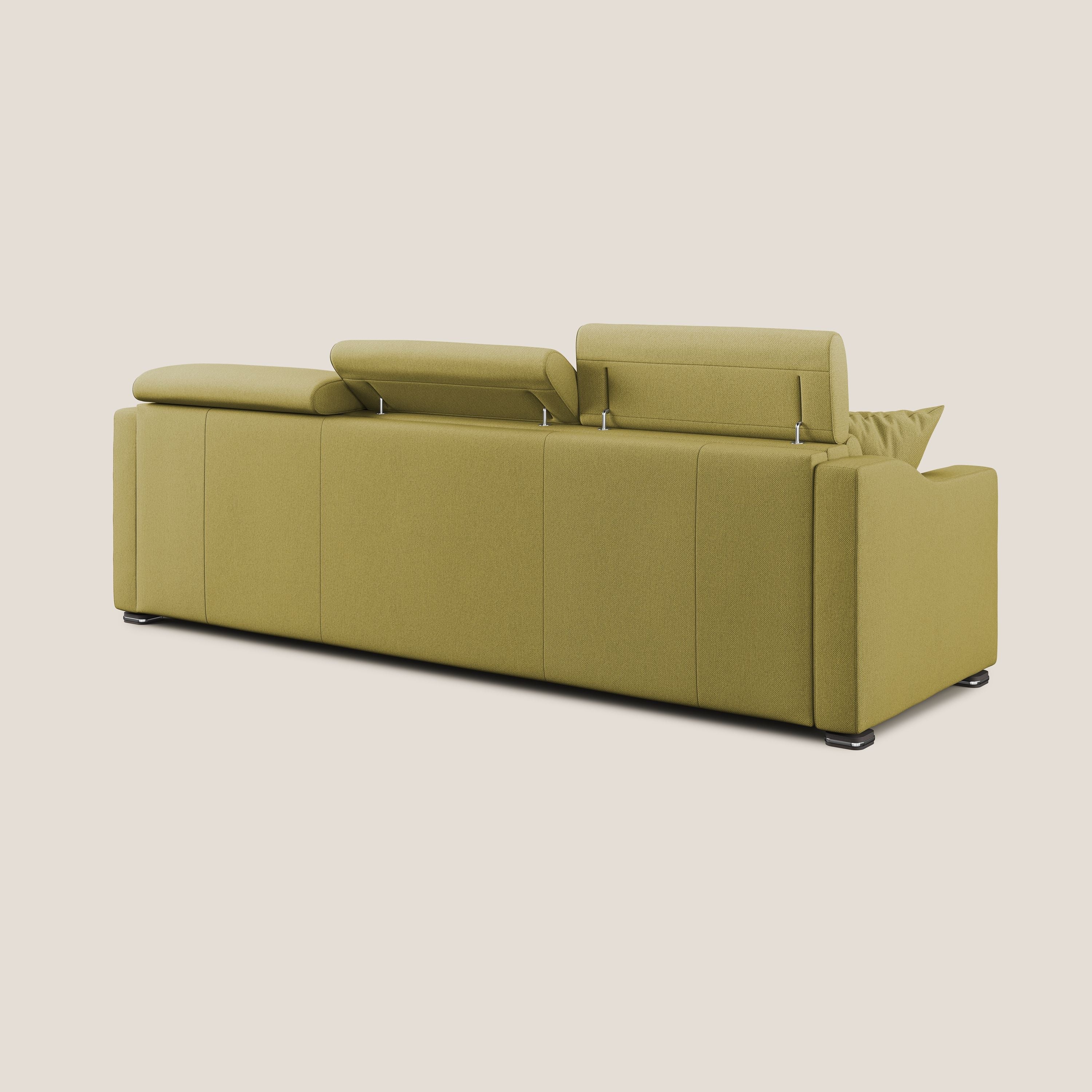 Amber divano letto angolare in tessuto smacchiabile T05 giallo - divani.store