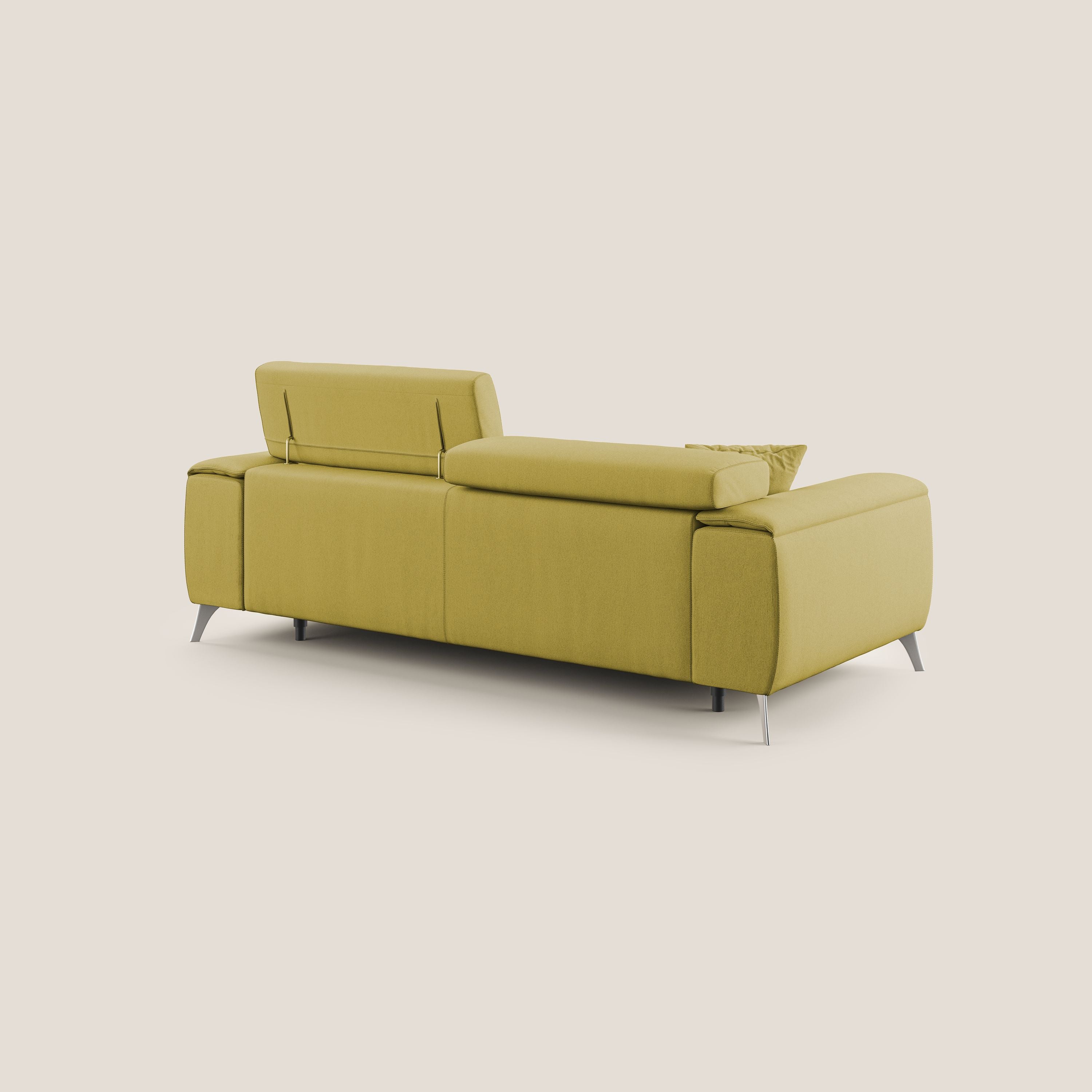 Fusion divano con sedute allungabili in tessuto smacchiabile T05 giallo - divani.store