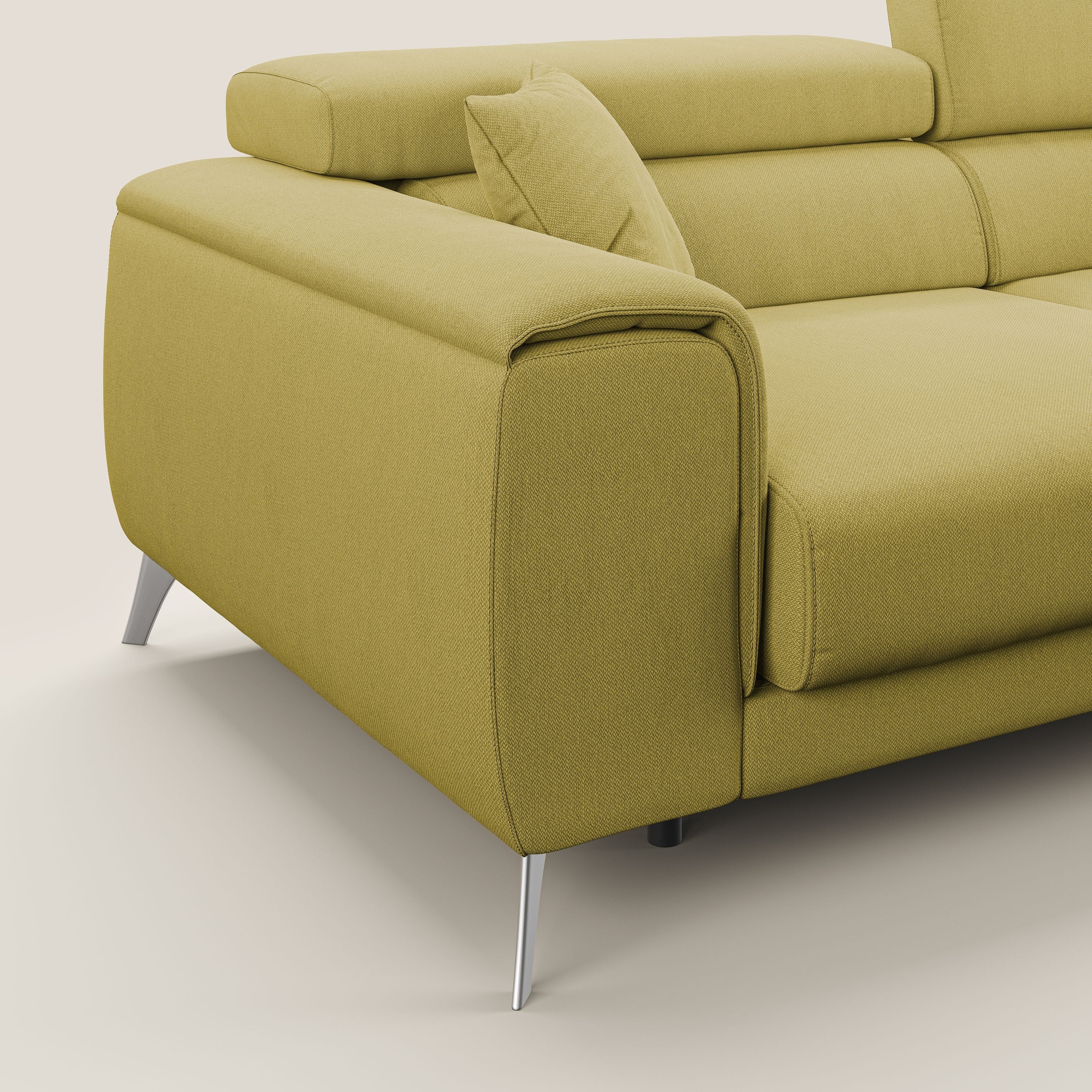 Fusion divano con sedute allungabili in tessuto smacchiabile T05 giallo - divani.store