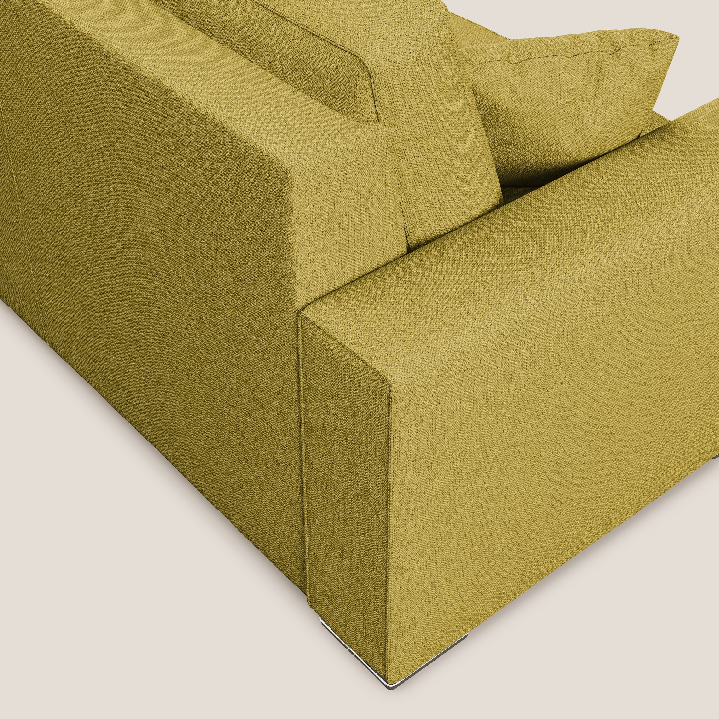 Dream Divano letto moderno dai morbidi cuscini in tessuto smacchiabile T05 giallo - divani.store