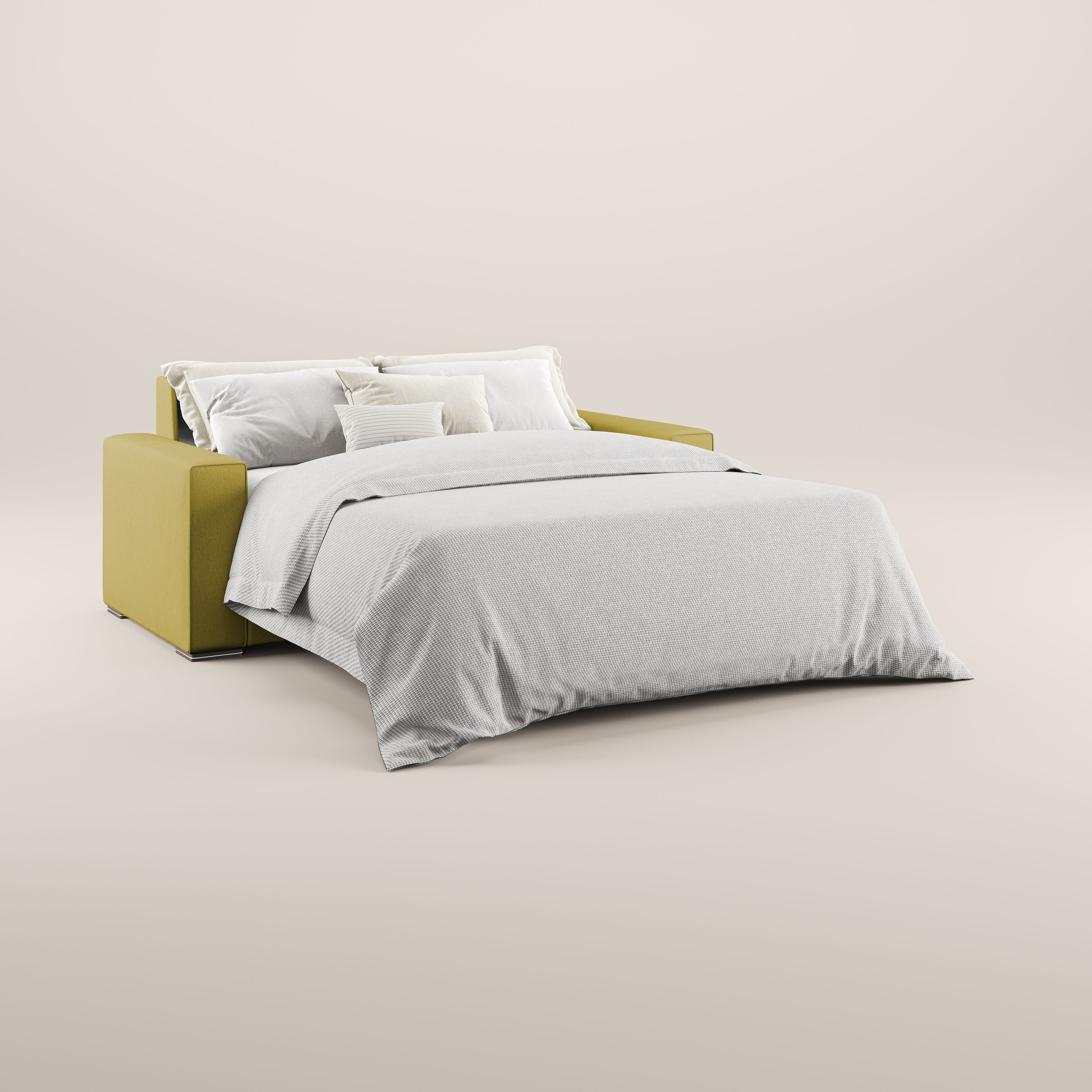 Dream Divano letto moderno dai morbidi cuscini in tessuto smacchiabile T05 giallo - divani.store