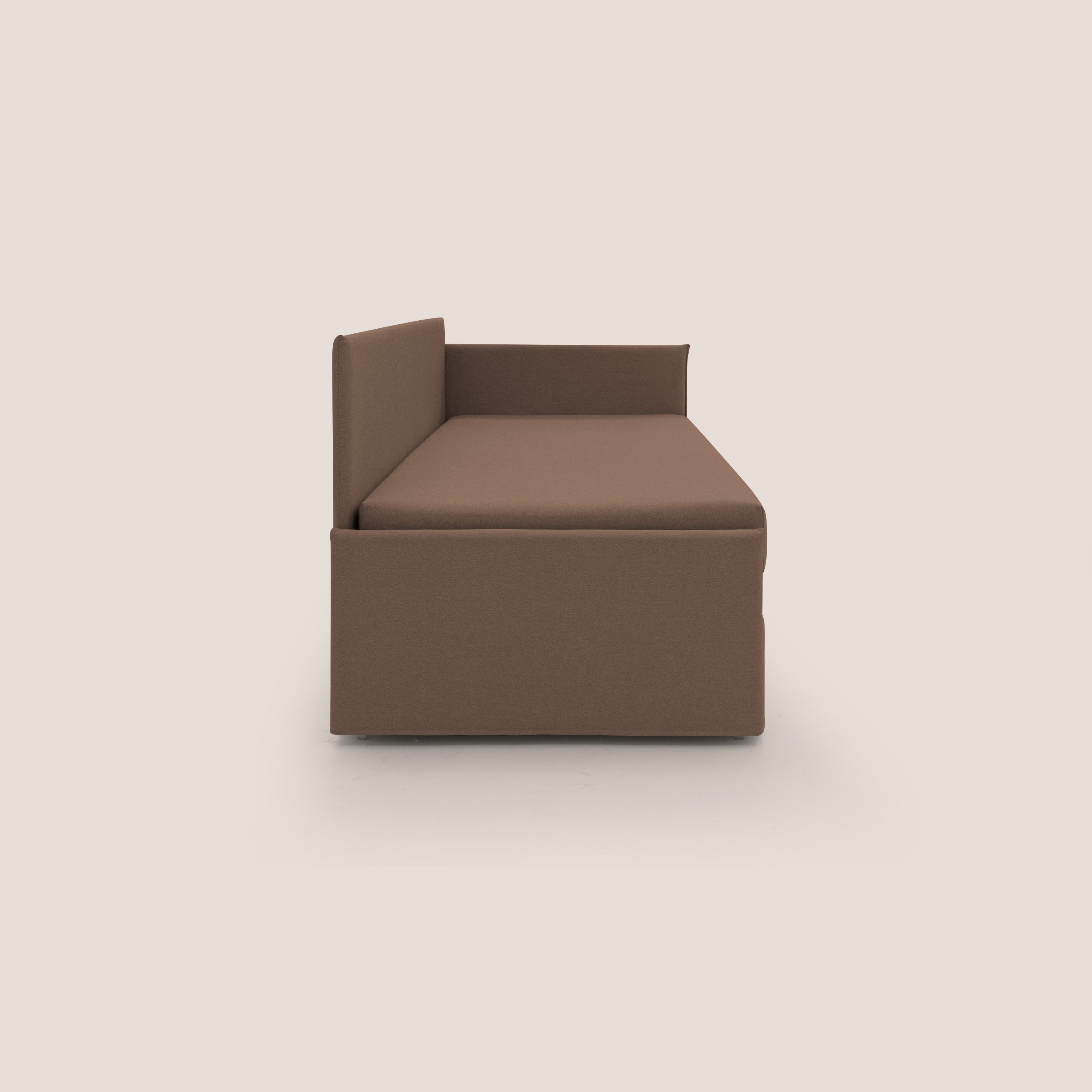 Durini Divano duplex con doppio letto in tessuto simil cotone impermeabile T13 marrone - divani.store