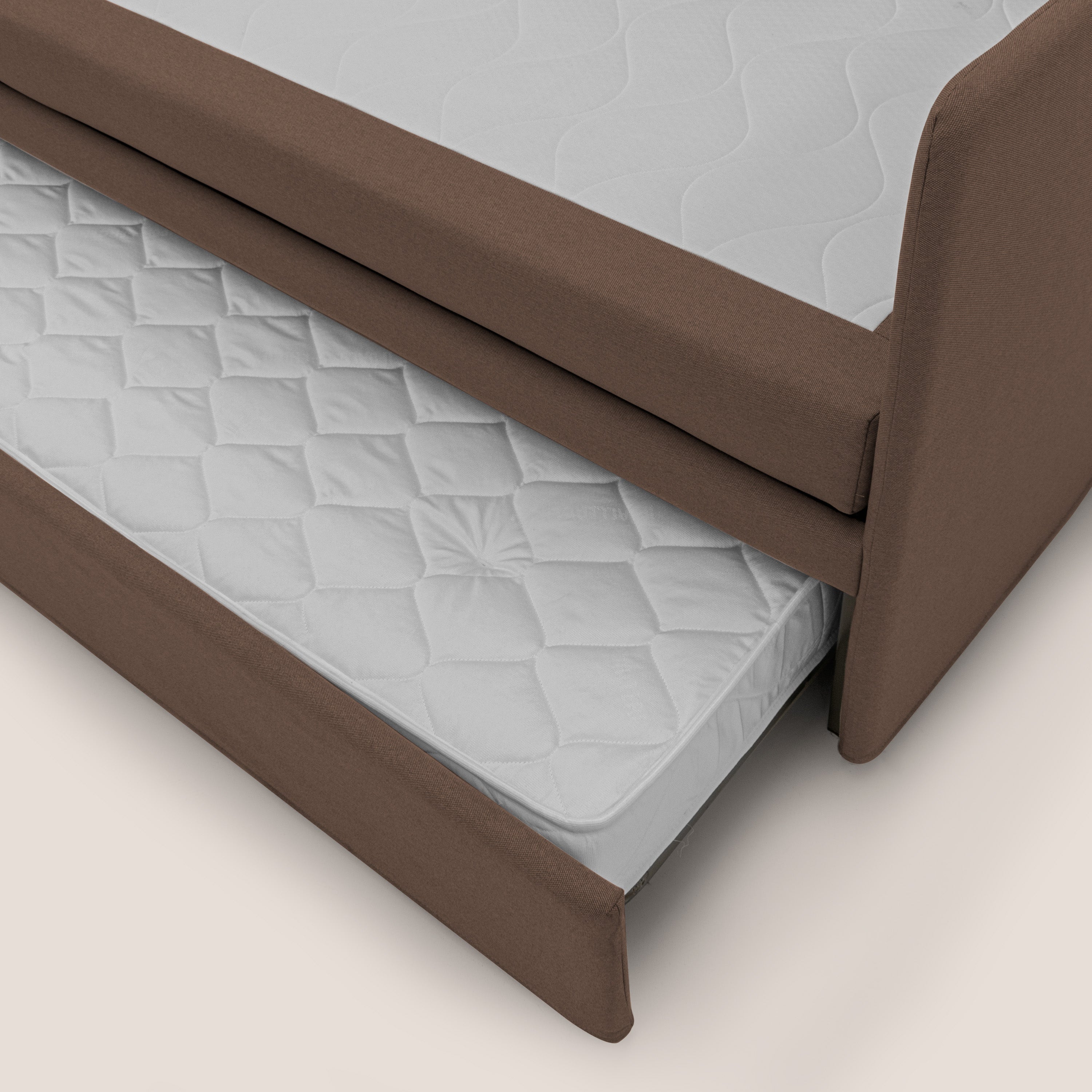 Naviglio Divano duplex con doppio letto in tessuto simil cotone impermeabile T13 marrone - divani.store