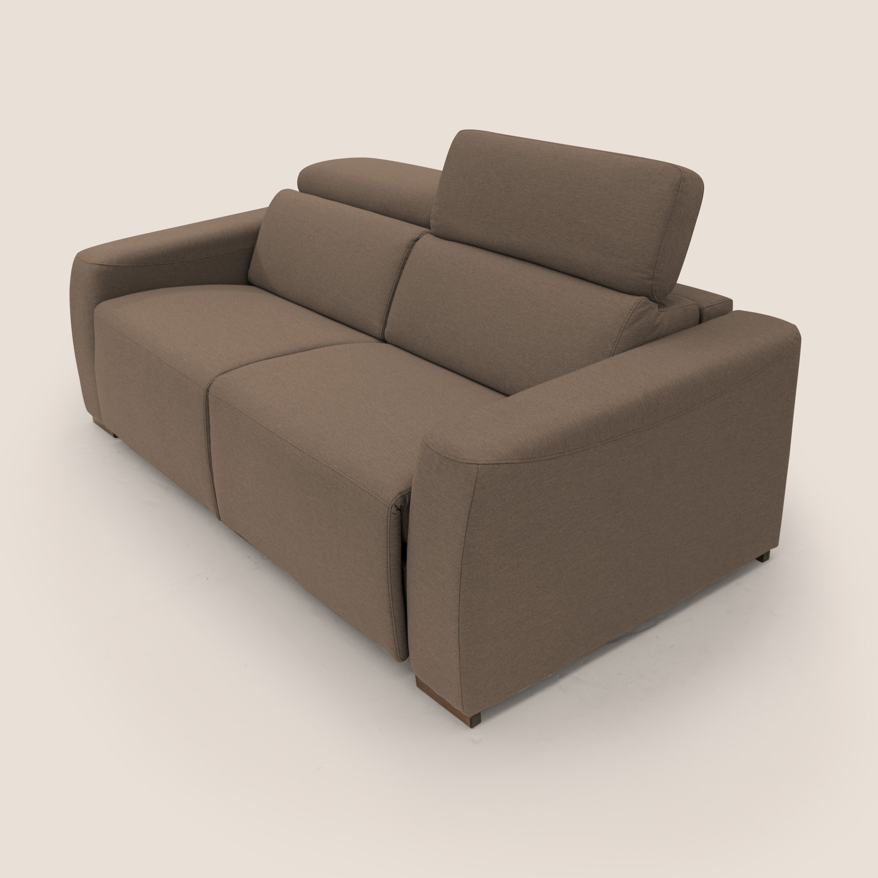 Poseidon divano letto + relax elettrico in tessuto smacchiabile impermeabile T05 marrone