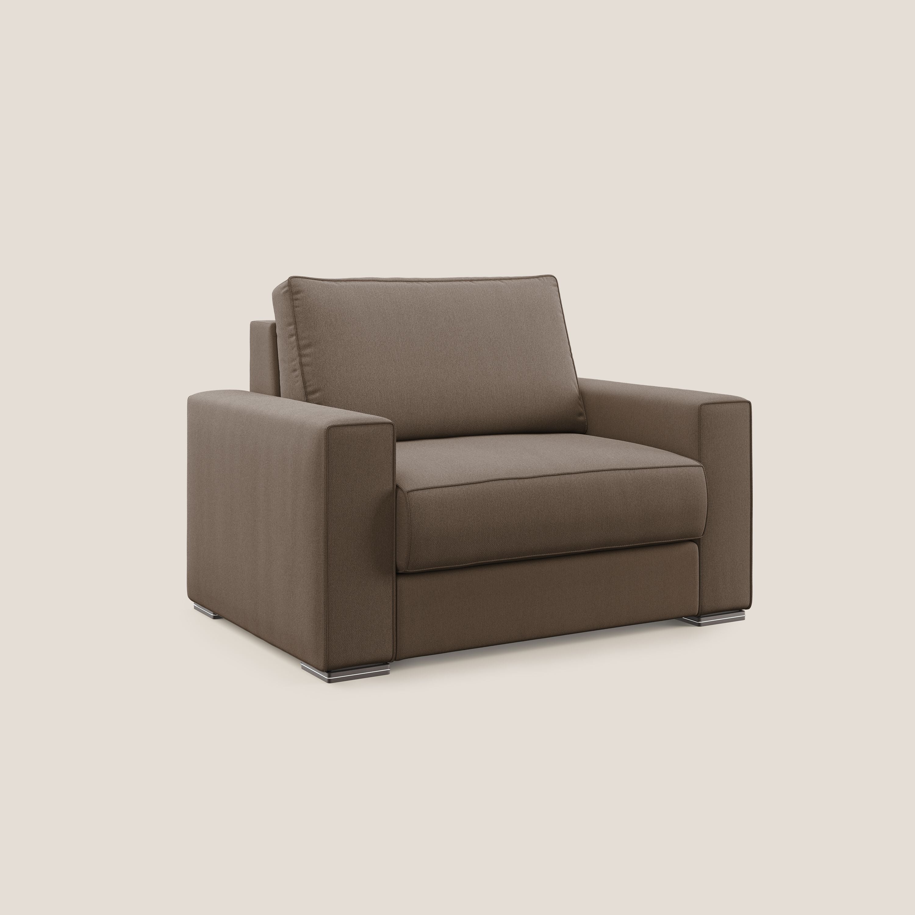 Dream poltrona letto in tessuto smacchiabile T05 marrone - divani.store