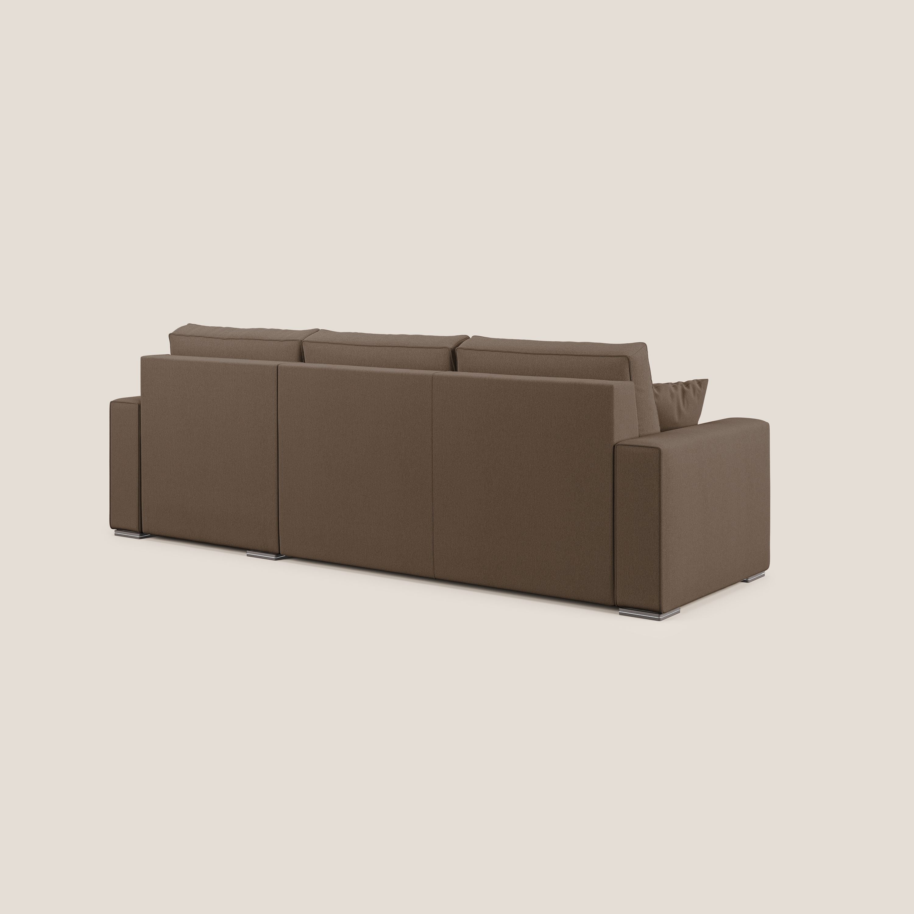 Dream Divano letto angolare in tessuto smacchiabile T05 marrone - divani.store