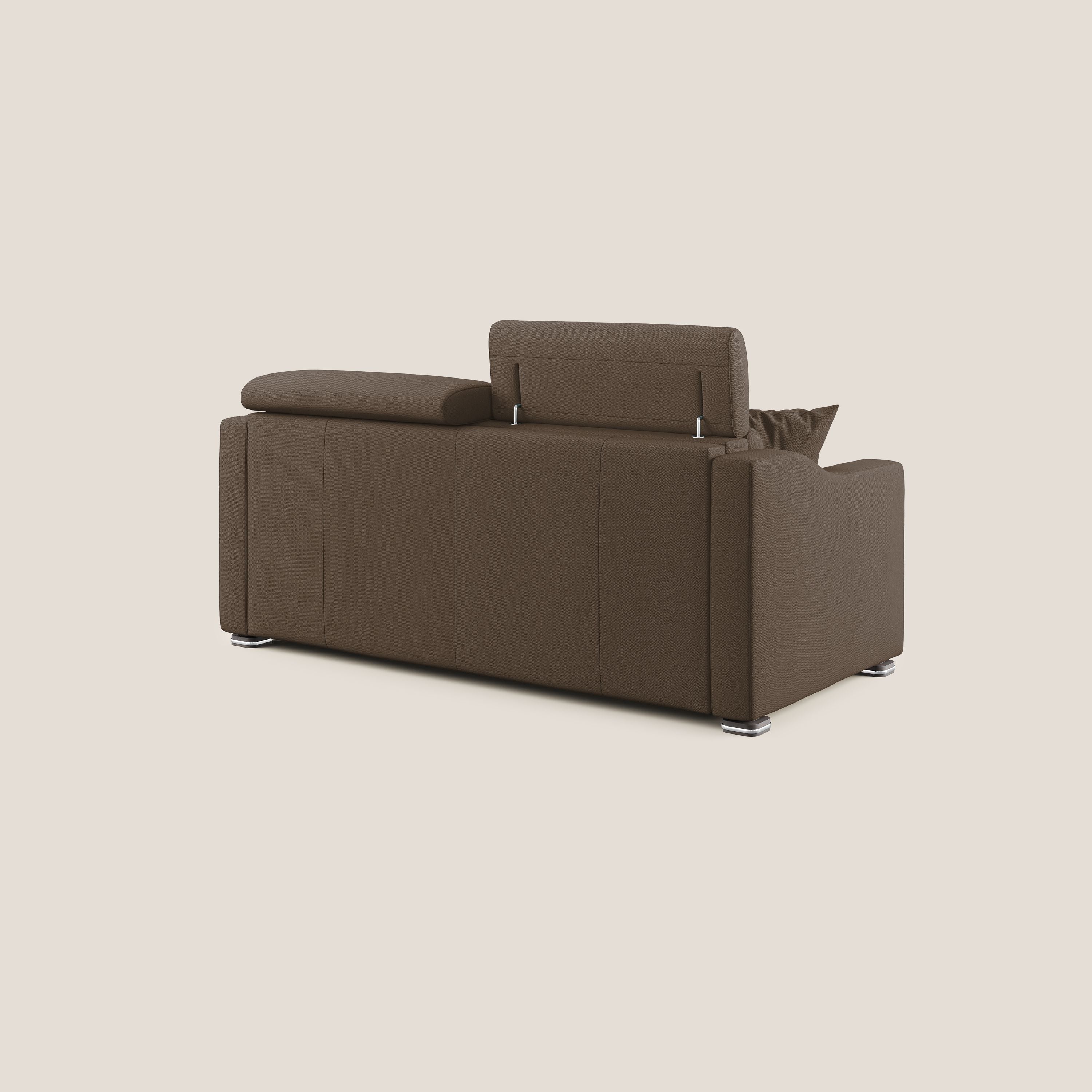 Amber divano letto matrimoniale in tessuto smacchiabile T05 marrone - divani.store