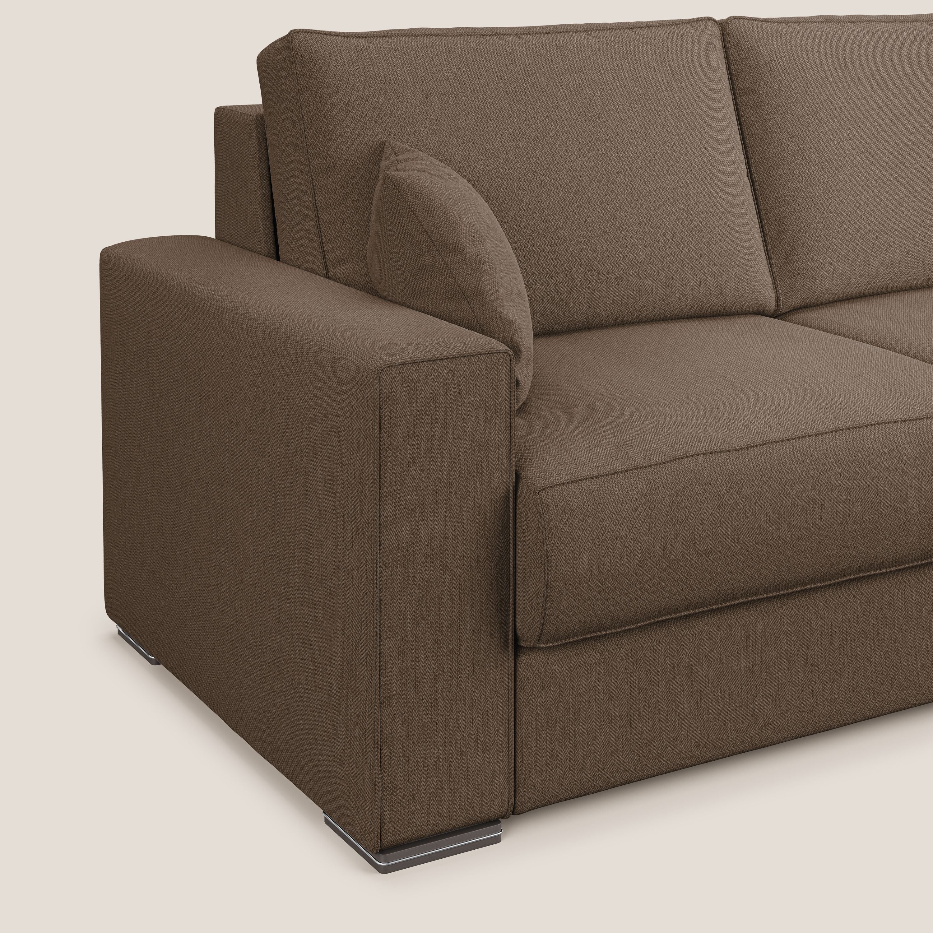 Dream Divano letto angolare in tessuto smacchiabile T05 marrone - divani.store
