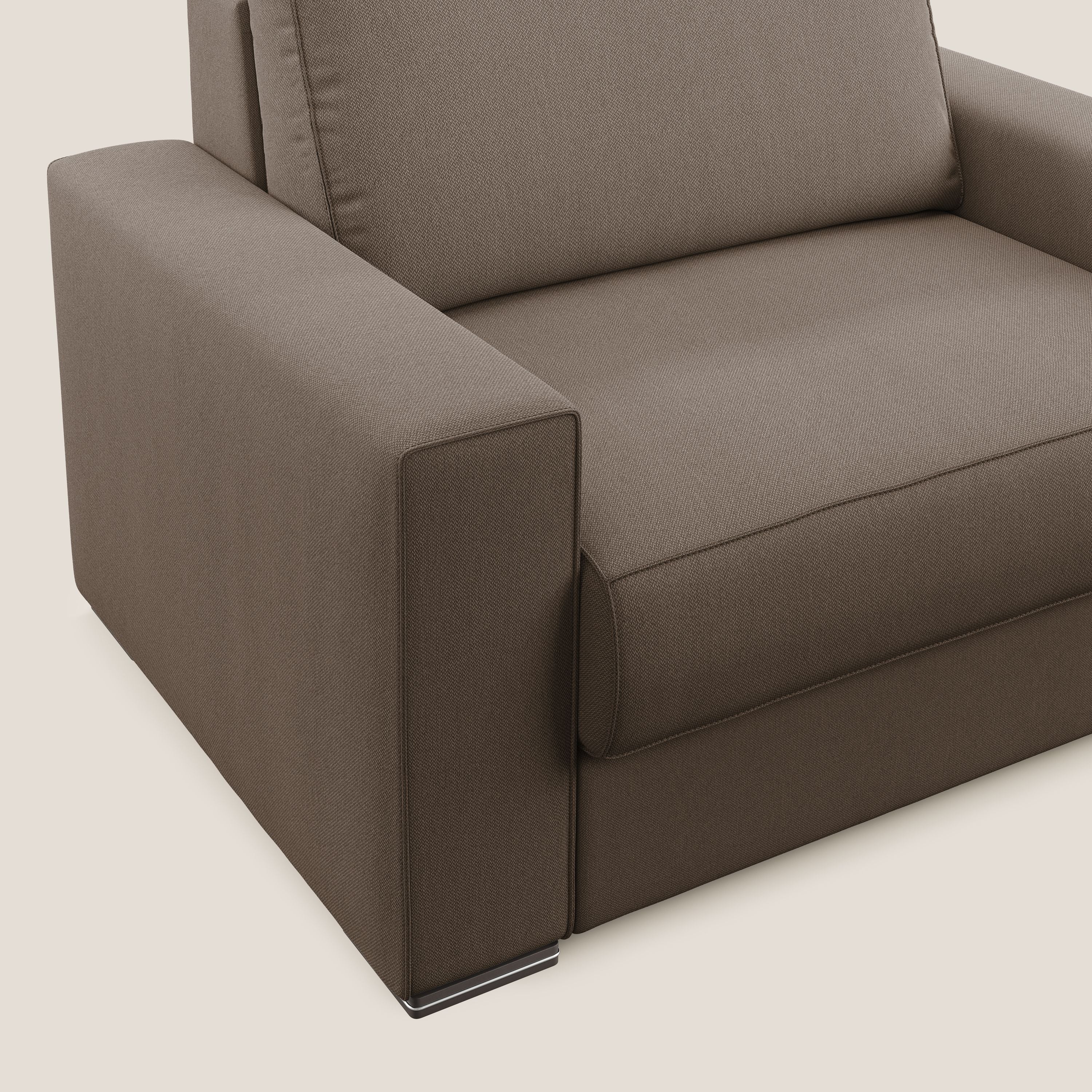 Dream poltrona letto in tessuto smacchiabile T05 marrone - divani.store