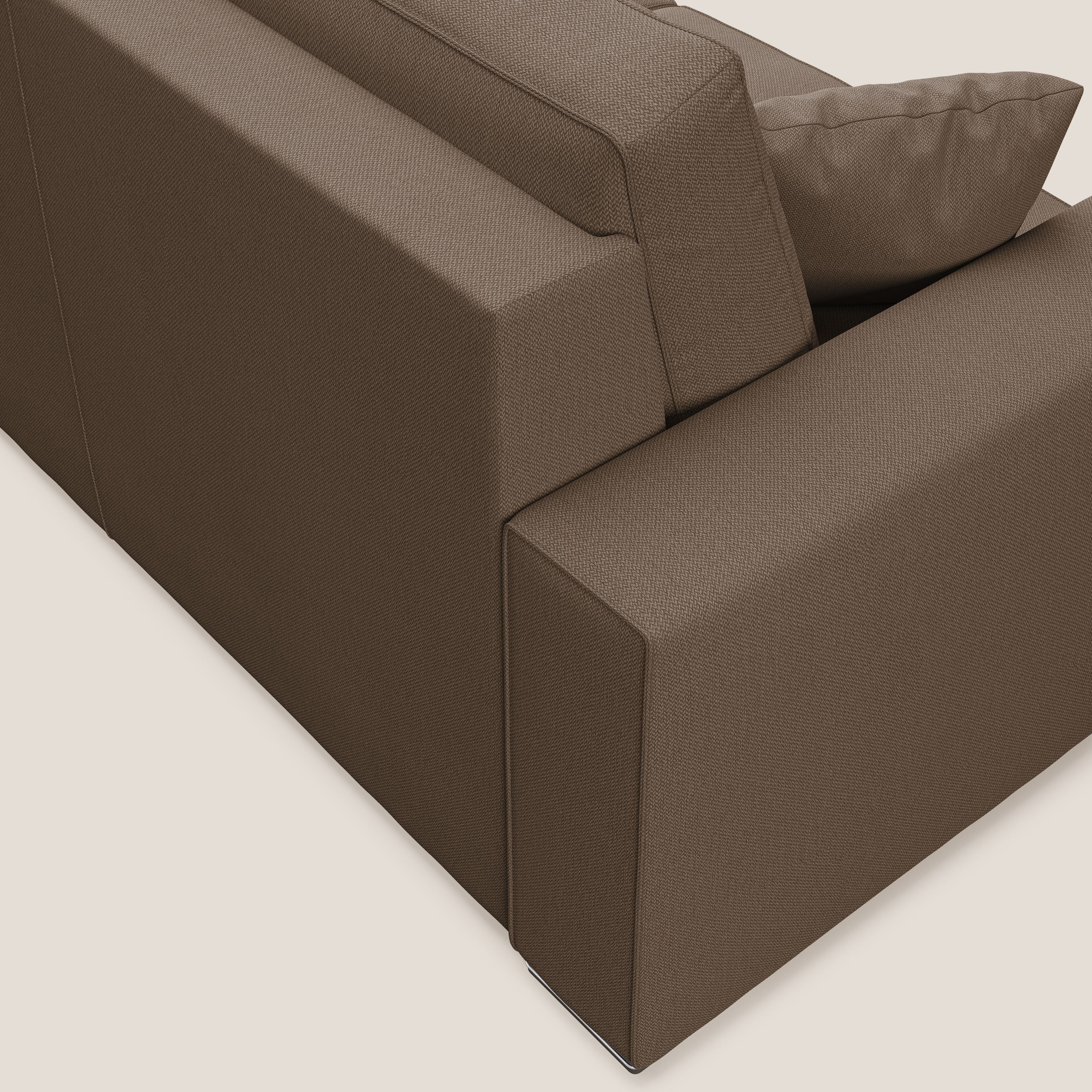 Dream Divano letto angolare in tessuto smacchiabile T05 marrone - divani.store
