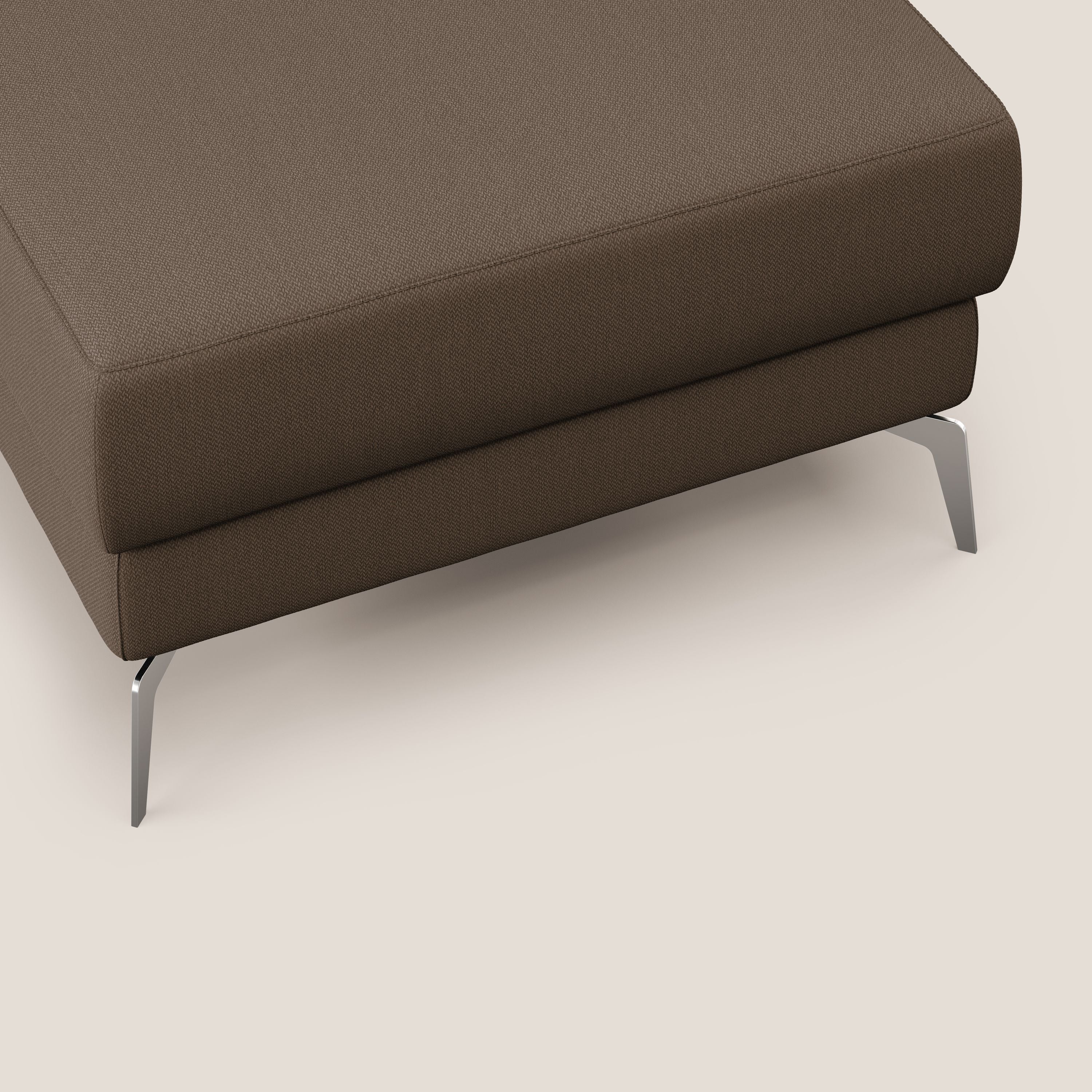Star Pouf con piedini alti in tessuto smacchiabile T05 marrone - divani.store