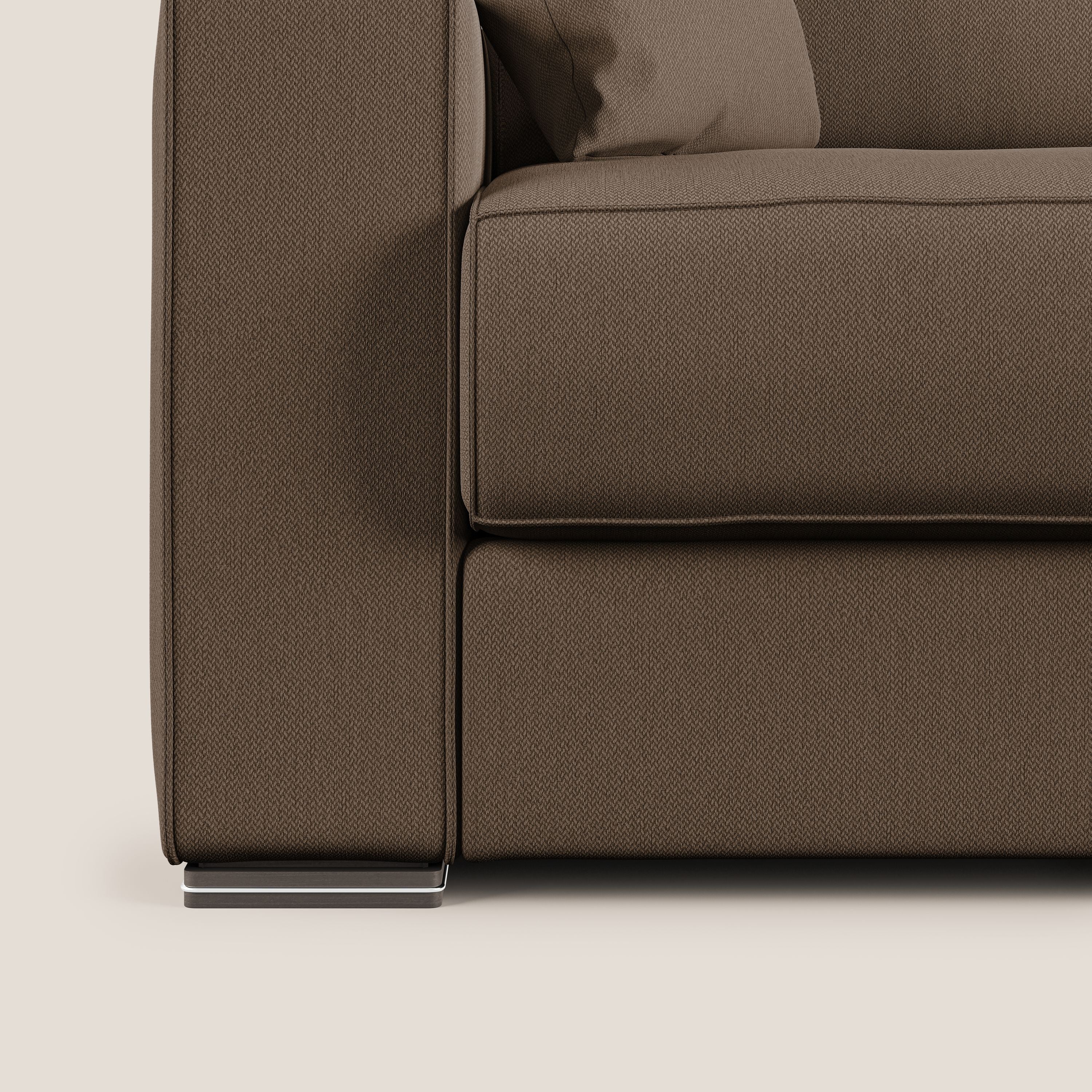 Dream Divano letto angolare in tessuto smacchiabile T05 marrone - divani.store