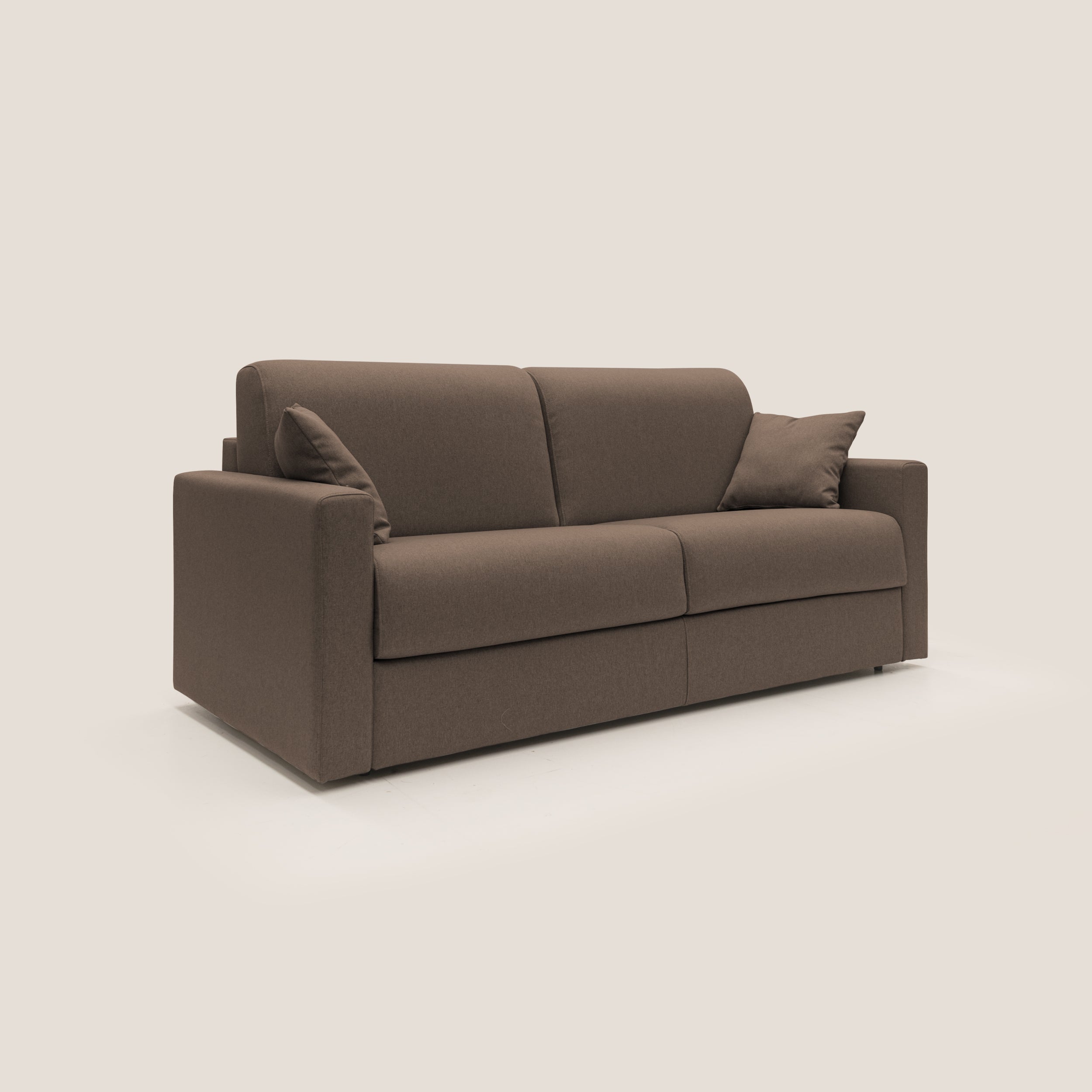 Chris Divano letto matrimoniale in tessuto impermeabile T13 marrone - divani.store