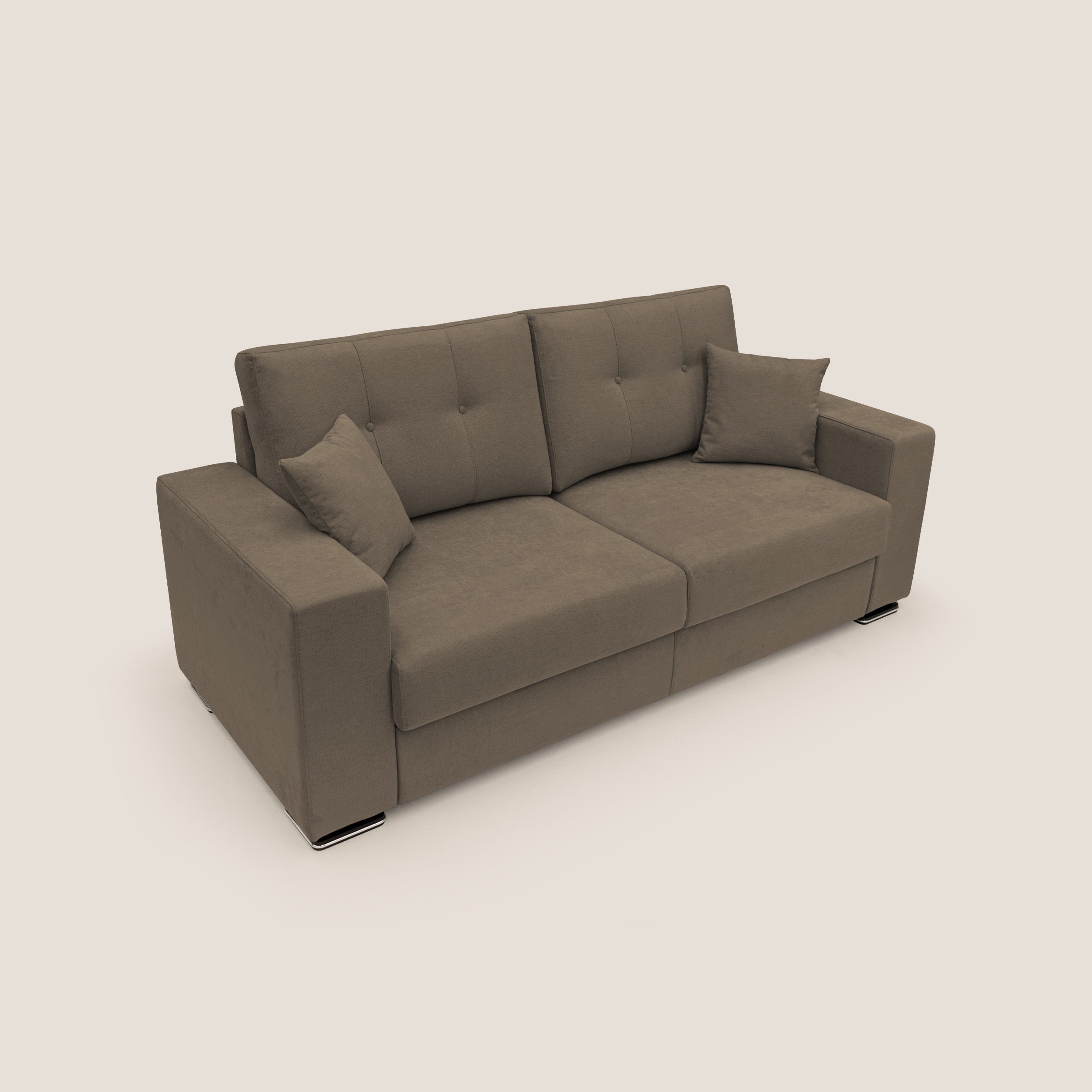Giove divano in morbido tessuto impermeabile T02 marrone - divani.store