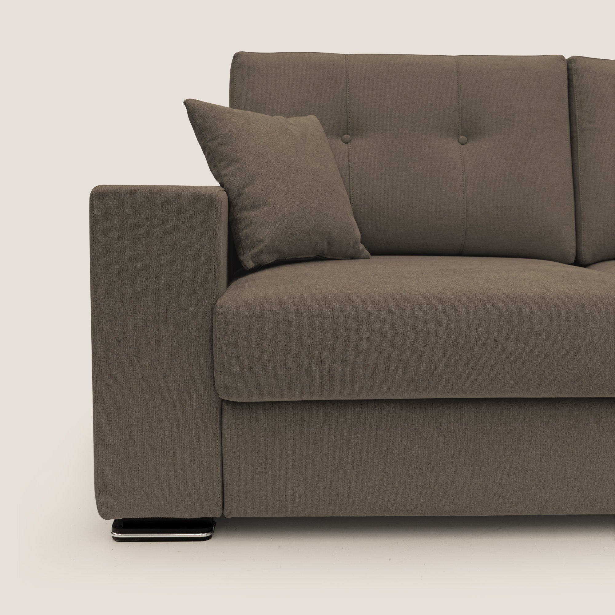 Giove divano in morbido tessuto impermeabile T02 marrone - divani.store