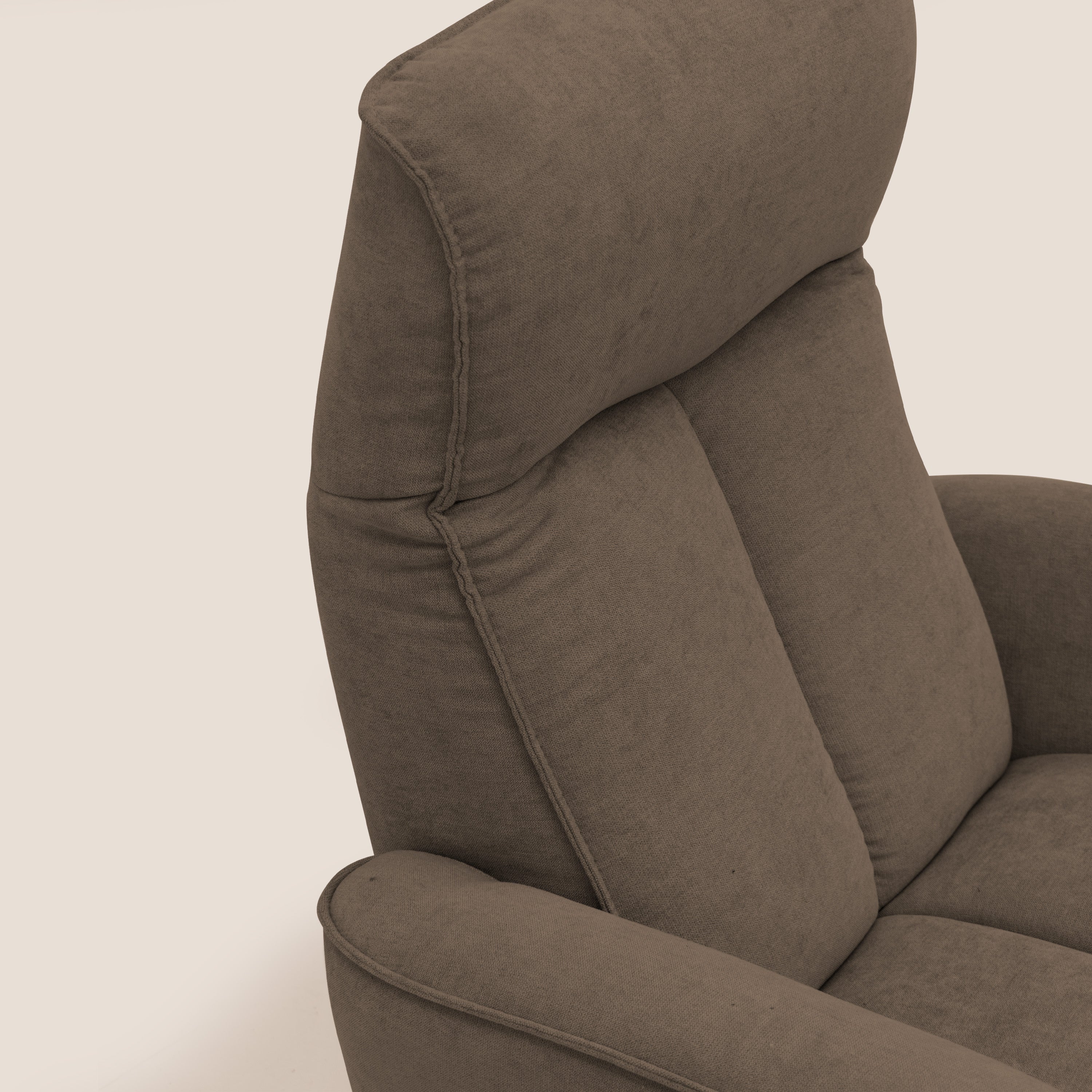 EVA Poltroncina RELAX in morbido tessuto impermeabile T02 marrone - divani.store
