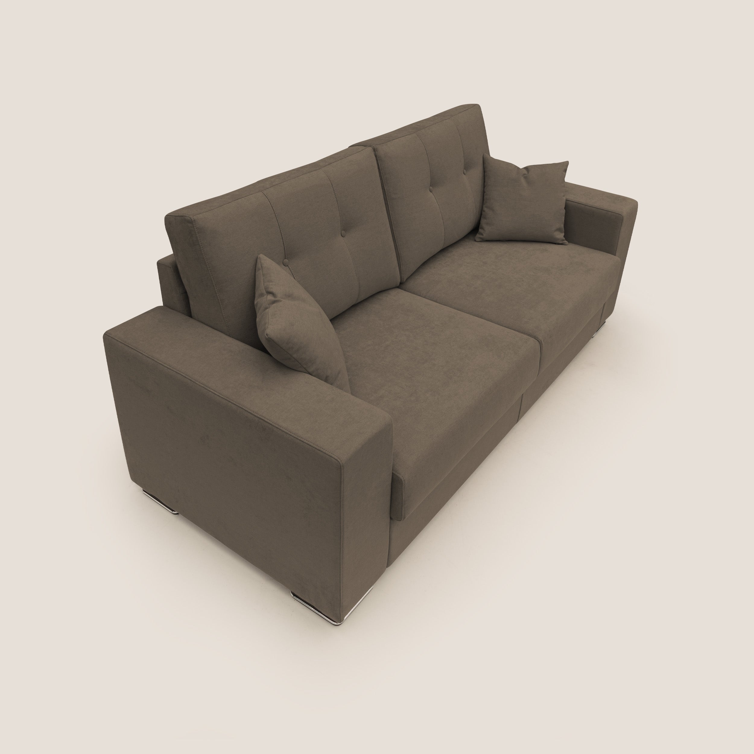 Giove divano in morbido tessuto impermeabile T02 marrone - divani.store