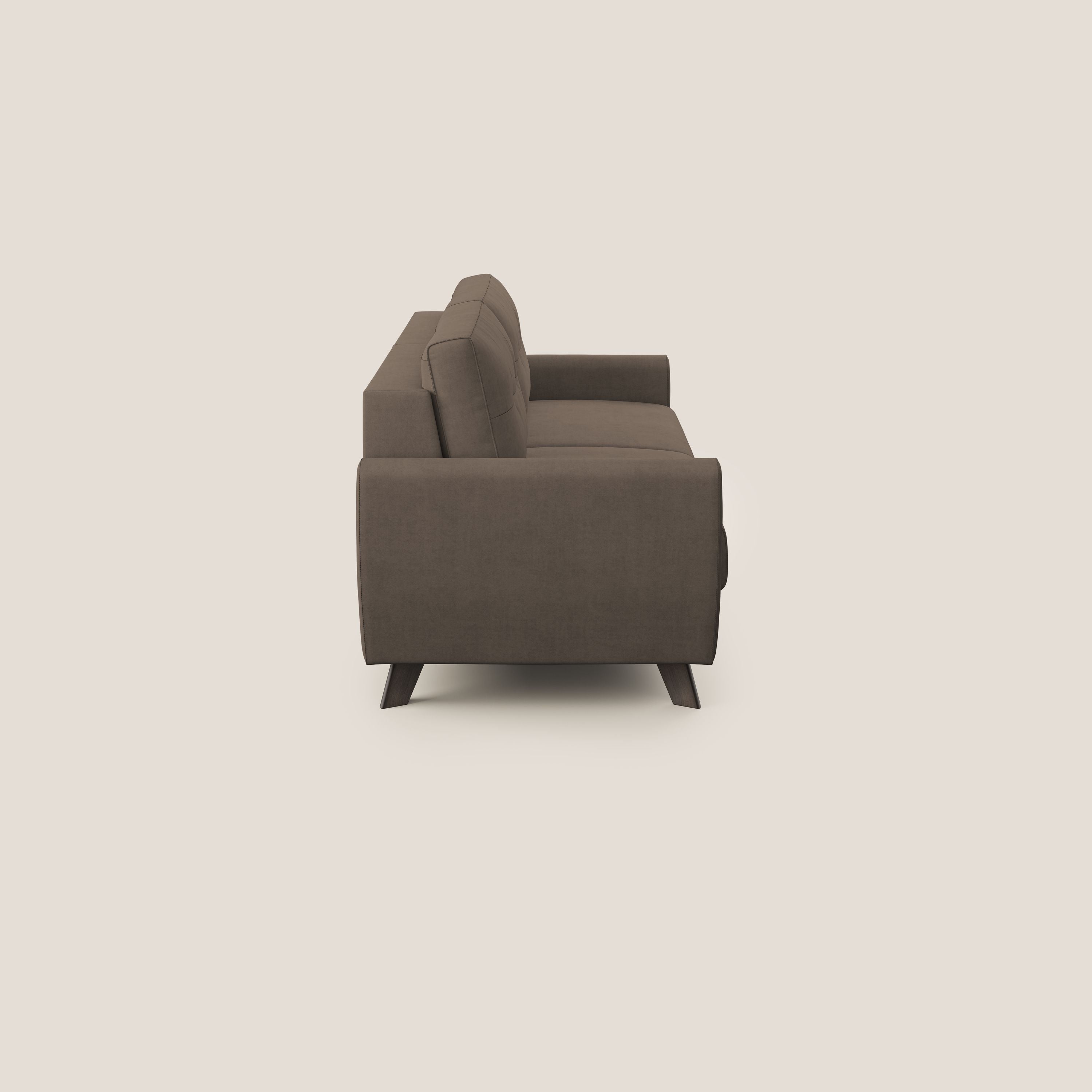 Callisto Divano letto matrimoniale in tessuto morbido impermeabile T02 marrone - divani.store