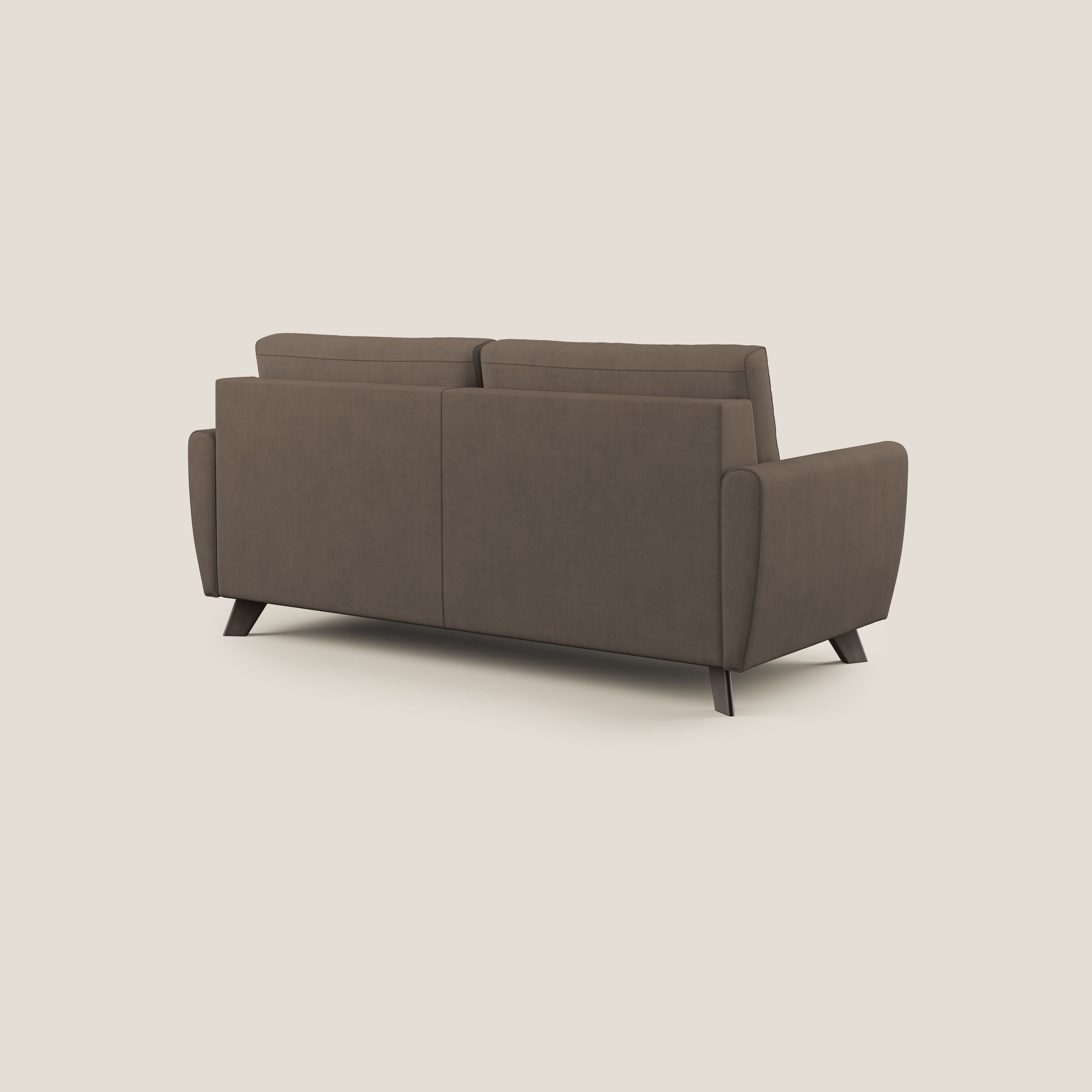 Callisto Divano letto matrimoniale in tessuto morbido impermeabile T02 marrone - divani.store