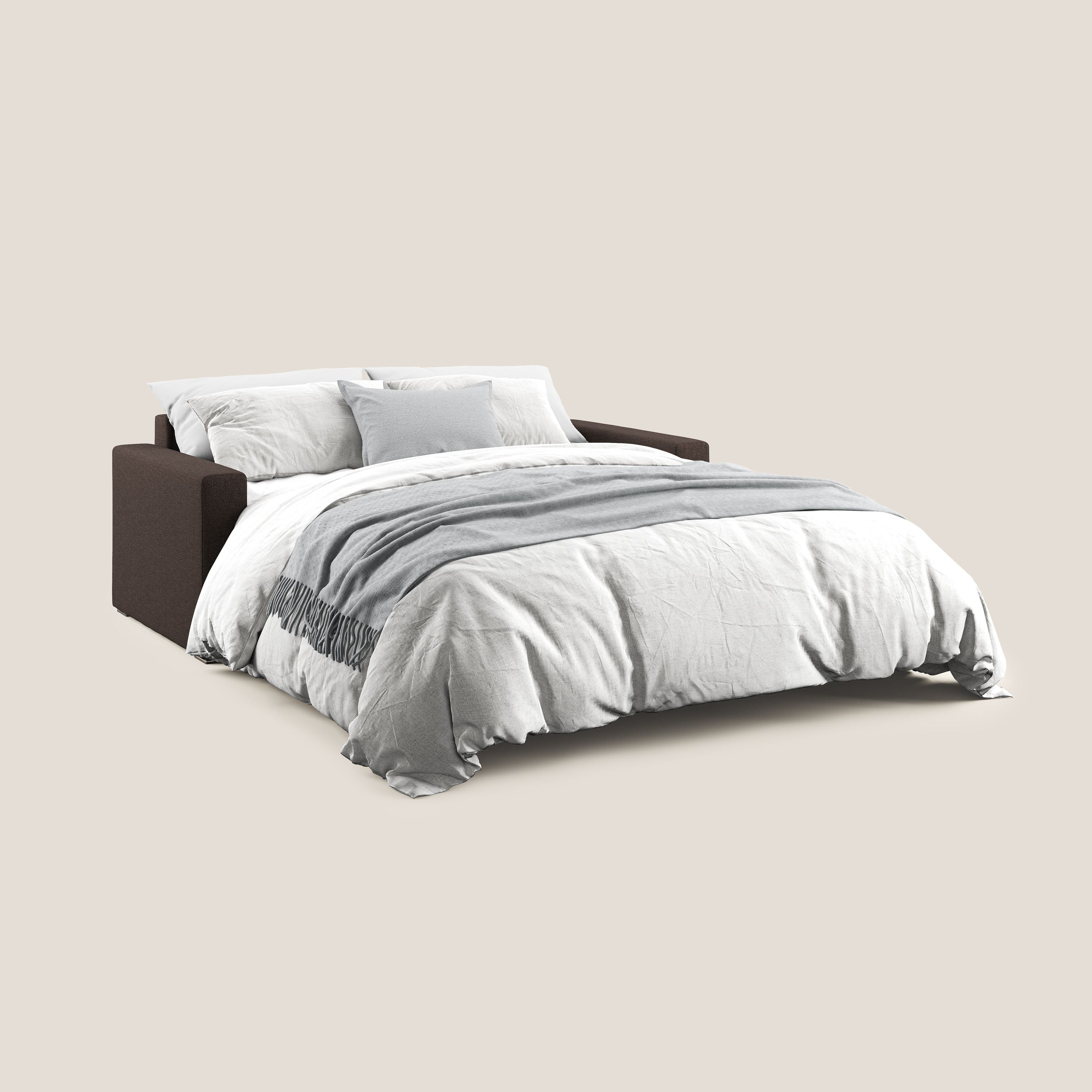 Best Divano letto matrimoniale in tessuto smacchiabile QuickClean T08 marrone - divani.store