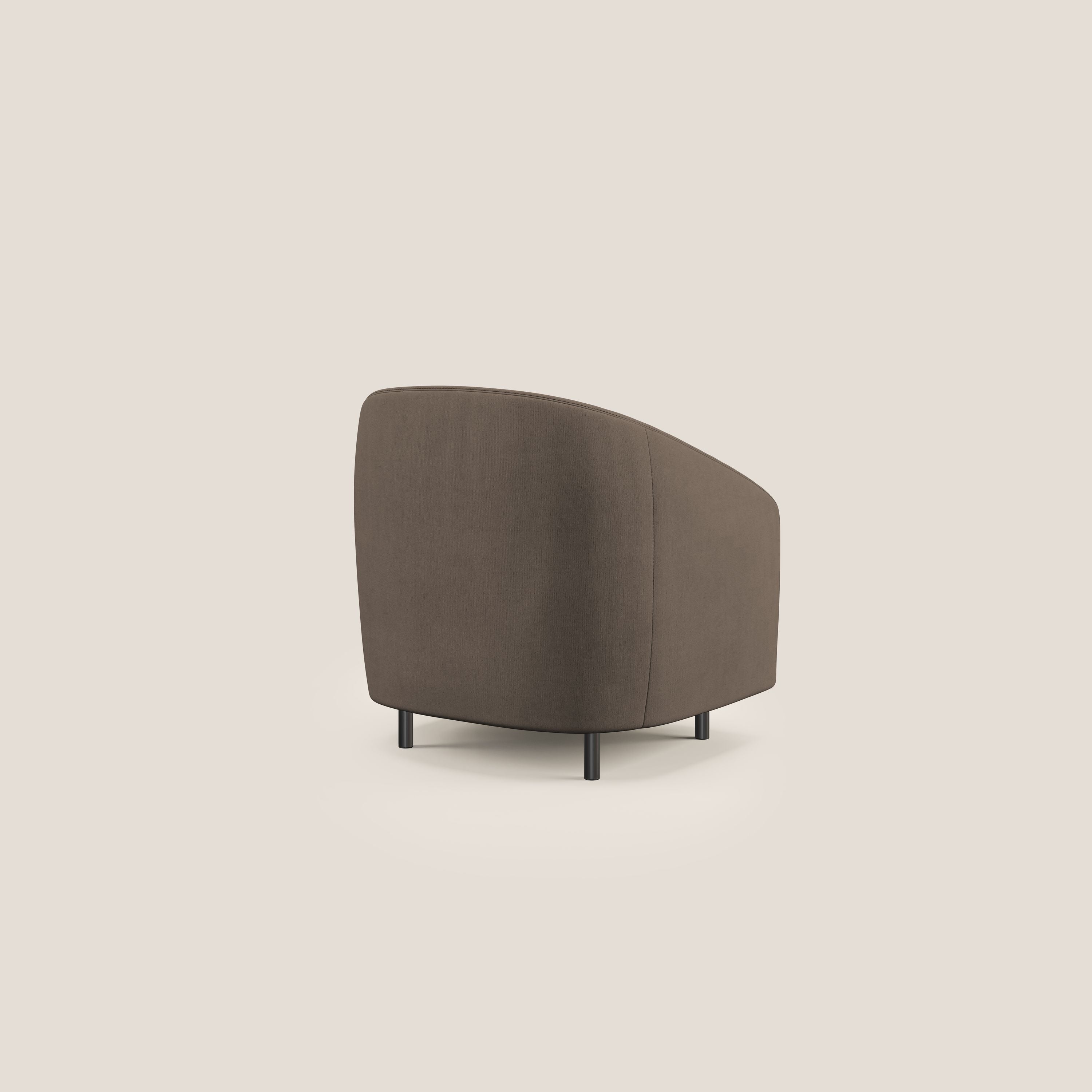 Pandora Poltroncina in tessuto morbido impermeabile T02 marrone - divani.store