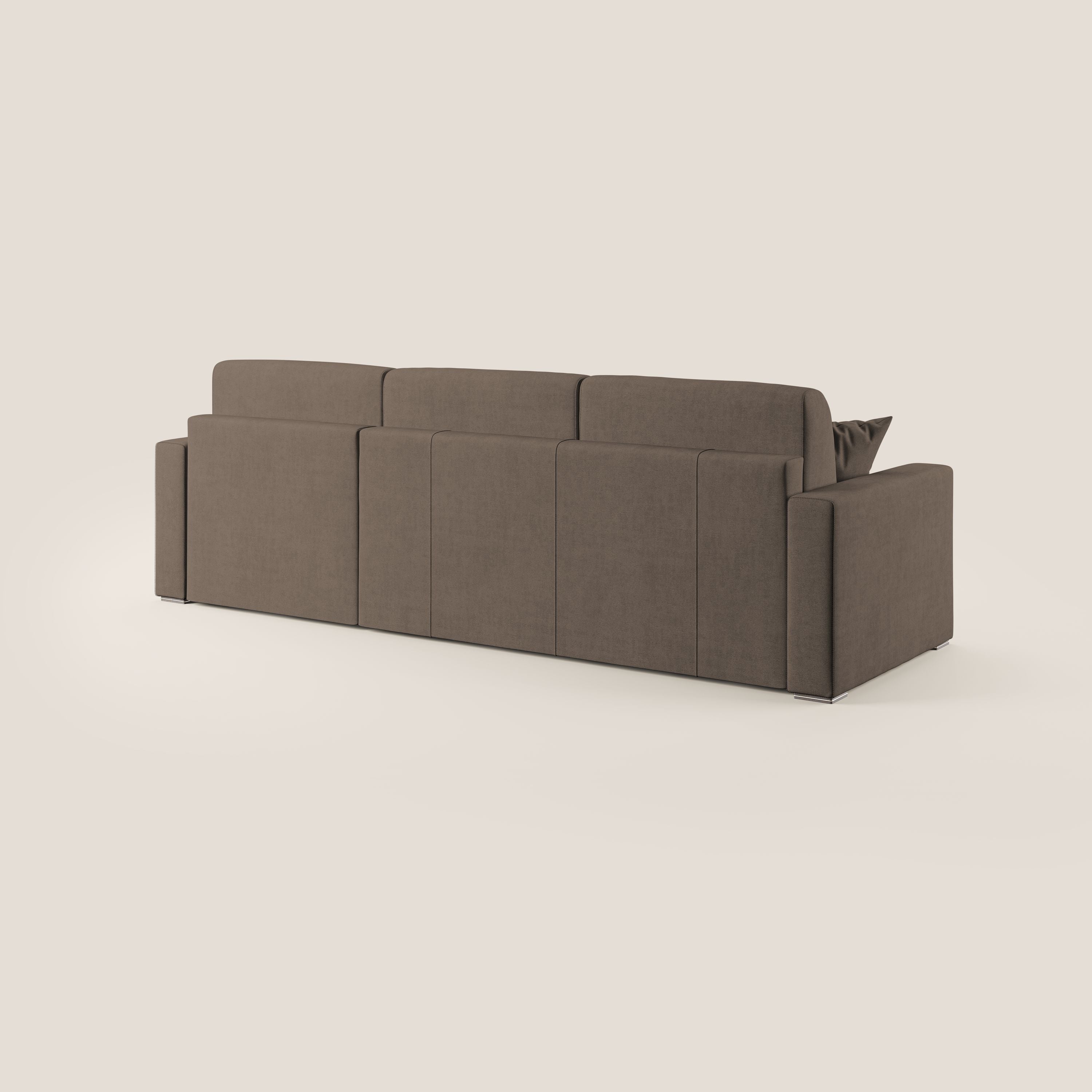 Best Divano letto angolare in tessuto impermeabile T02 marrone - divani.store