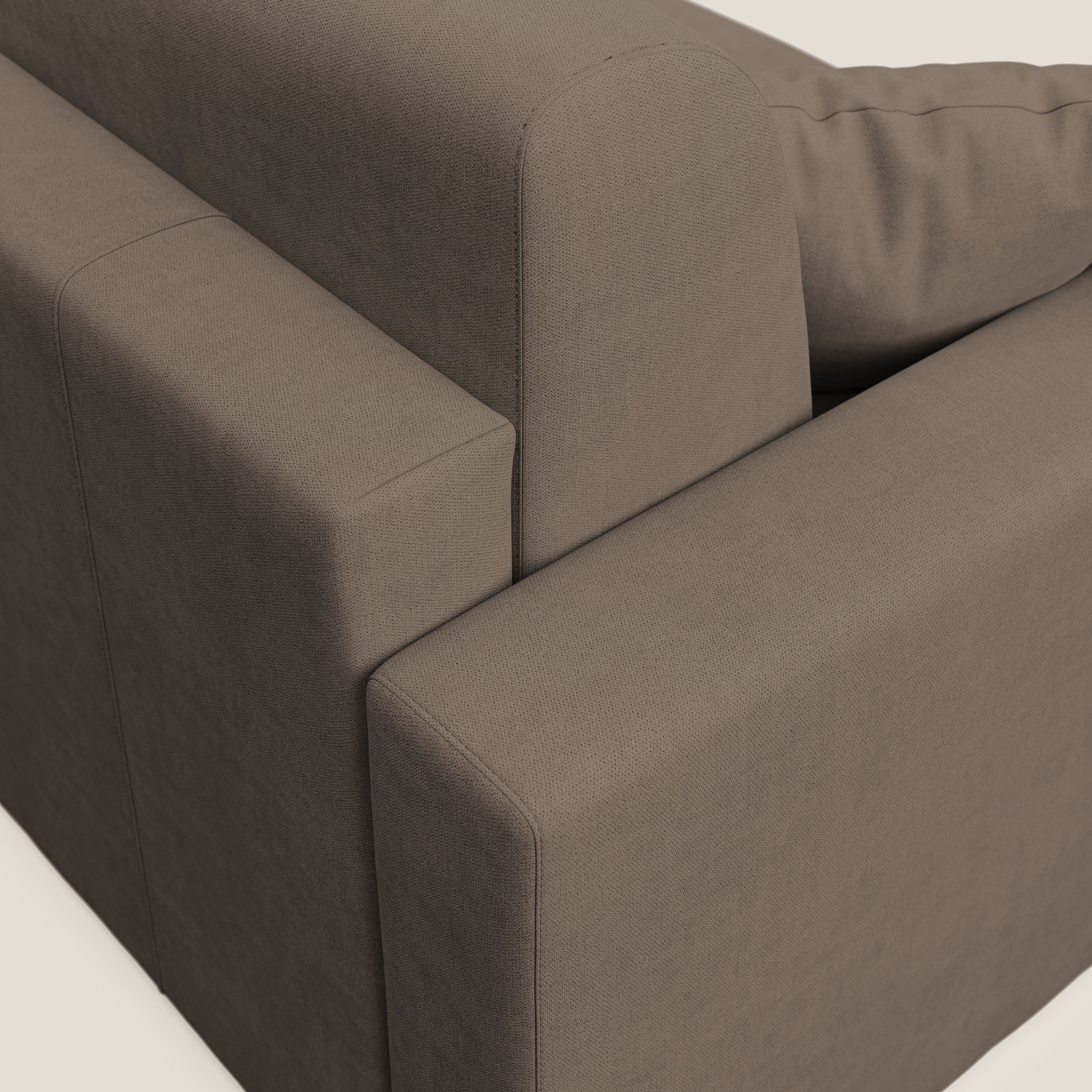Best Divano letto angolare in tessuto impermeabile T02 marrone - divani.store