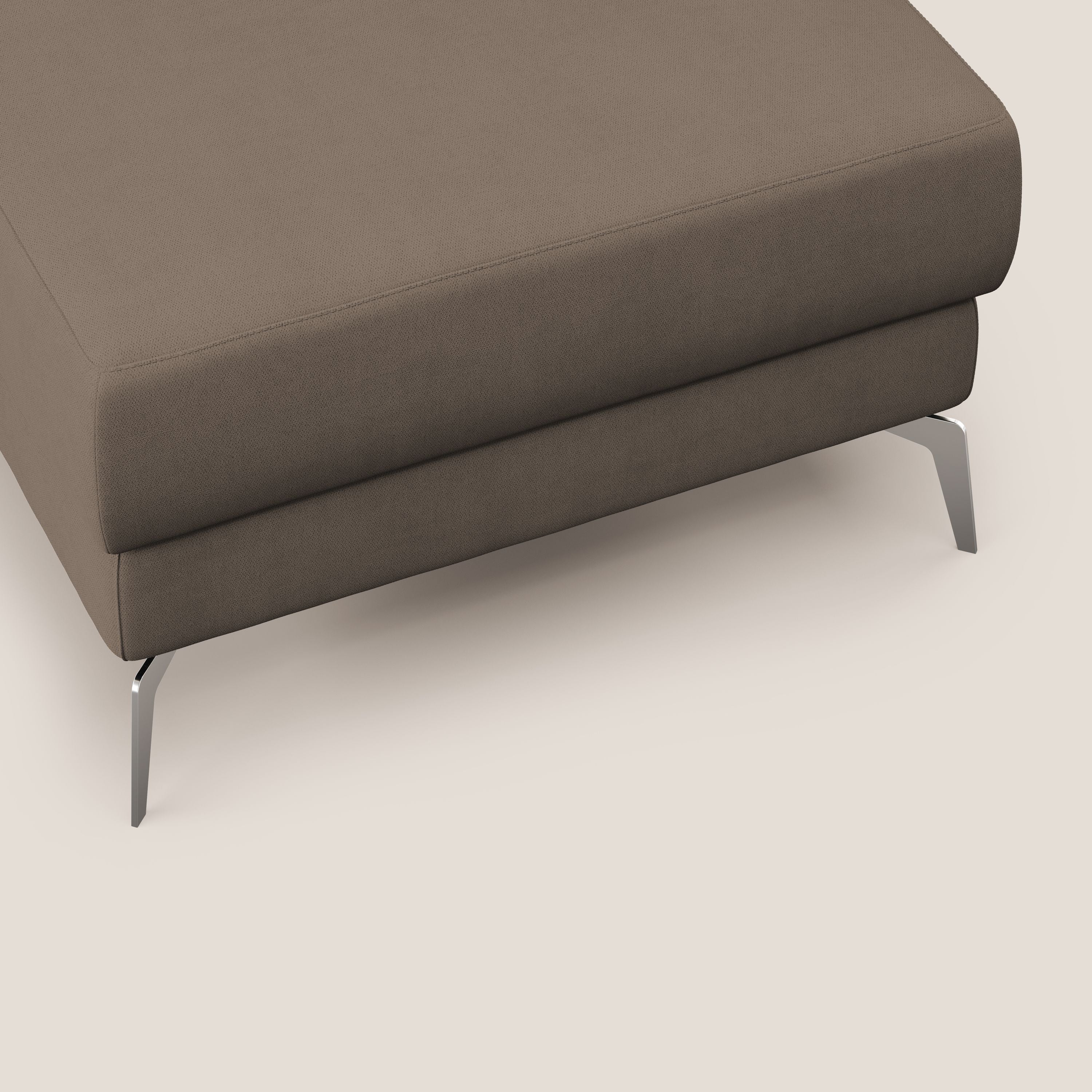 Star Pouf con piedini alti in tessuto impermeabile T02 marrone - divani.store