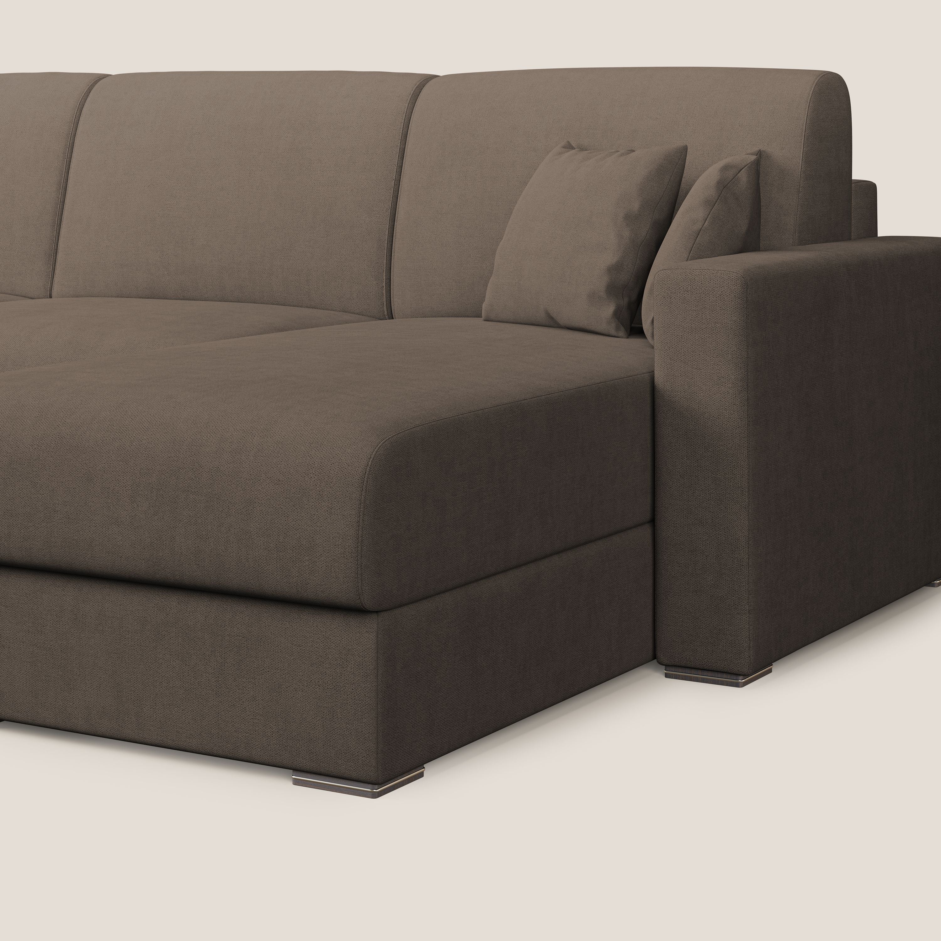 Best Divano letto angolare in tessuto impermeabile T02 marrone - divani.store