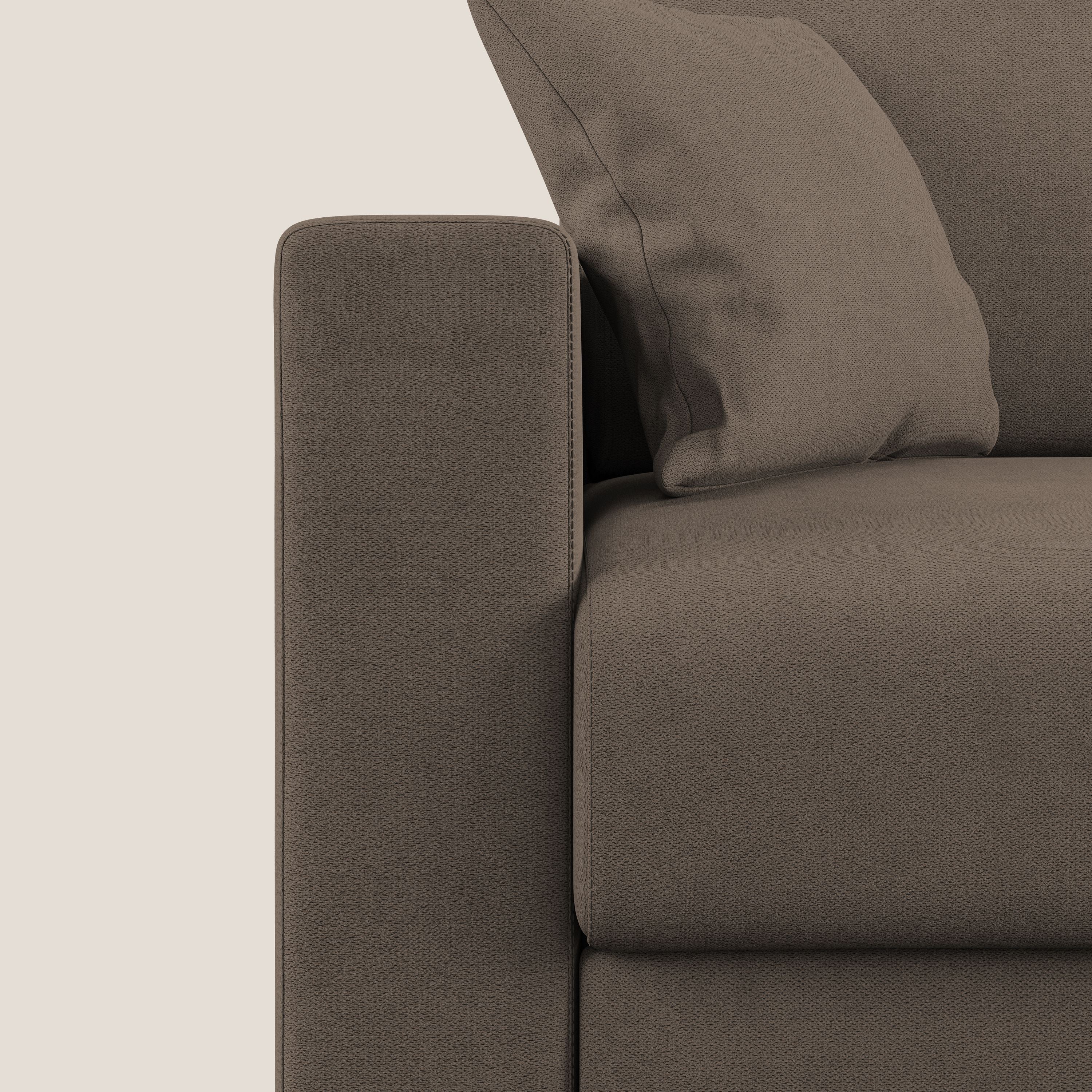 Kafka divano letto angolare in morbido tessuto impermeabile T02 marrone - divani.store