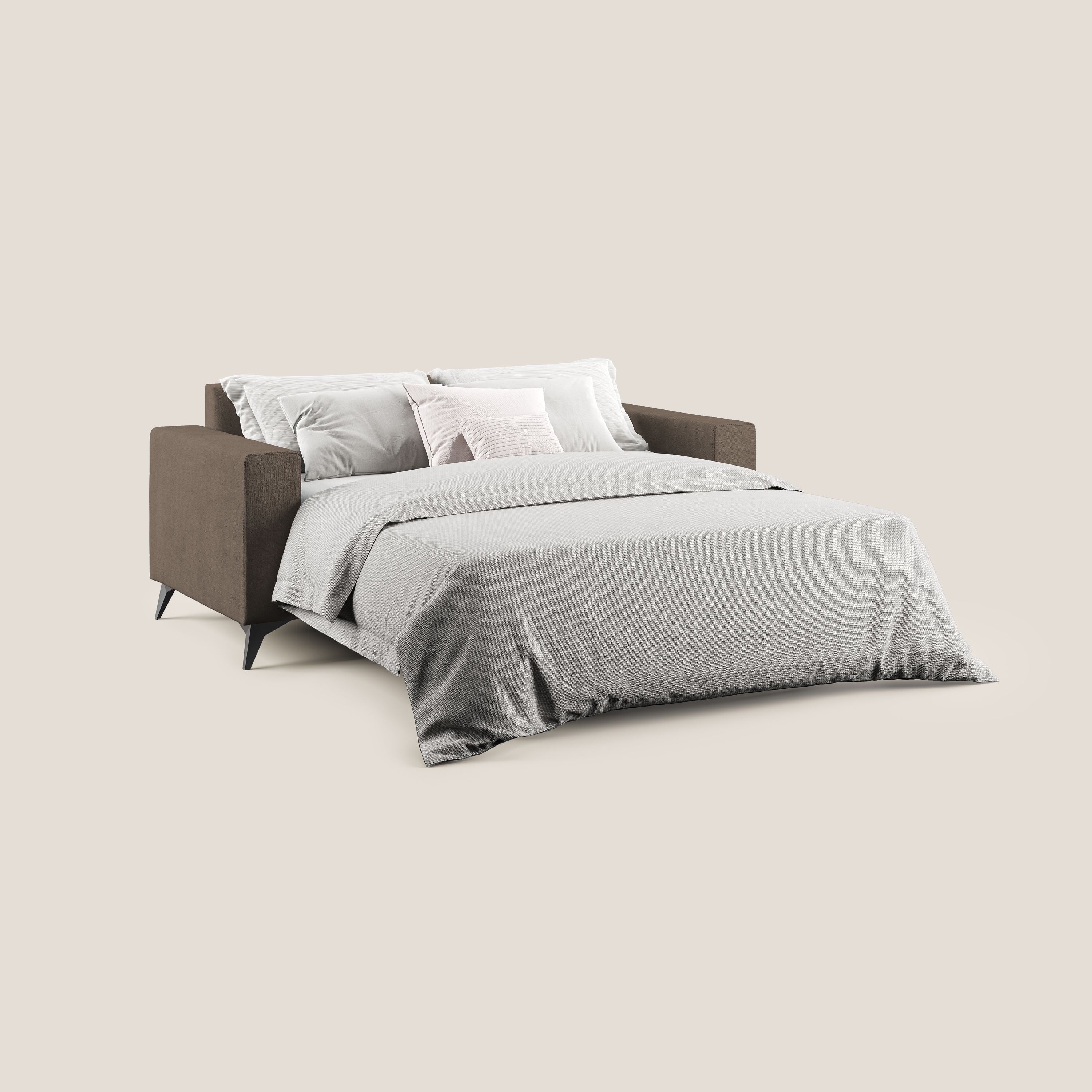 Pegaso divano letto con poggiatesta reclinabili e rivestimento T02 marrone - divani.store
