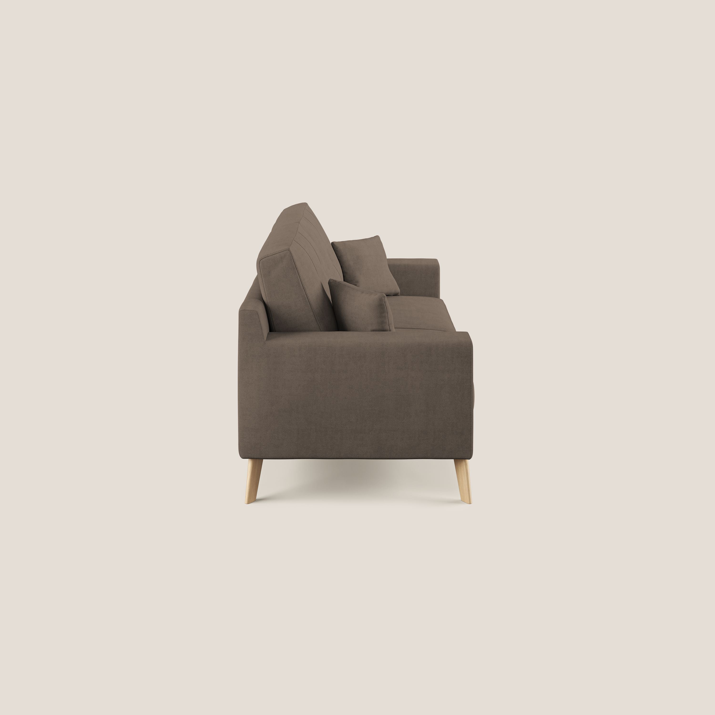 Danish divano moderno in tessuto morbido impermeabile T02 marrone - divani.store