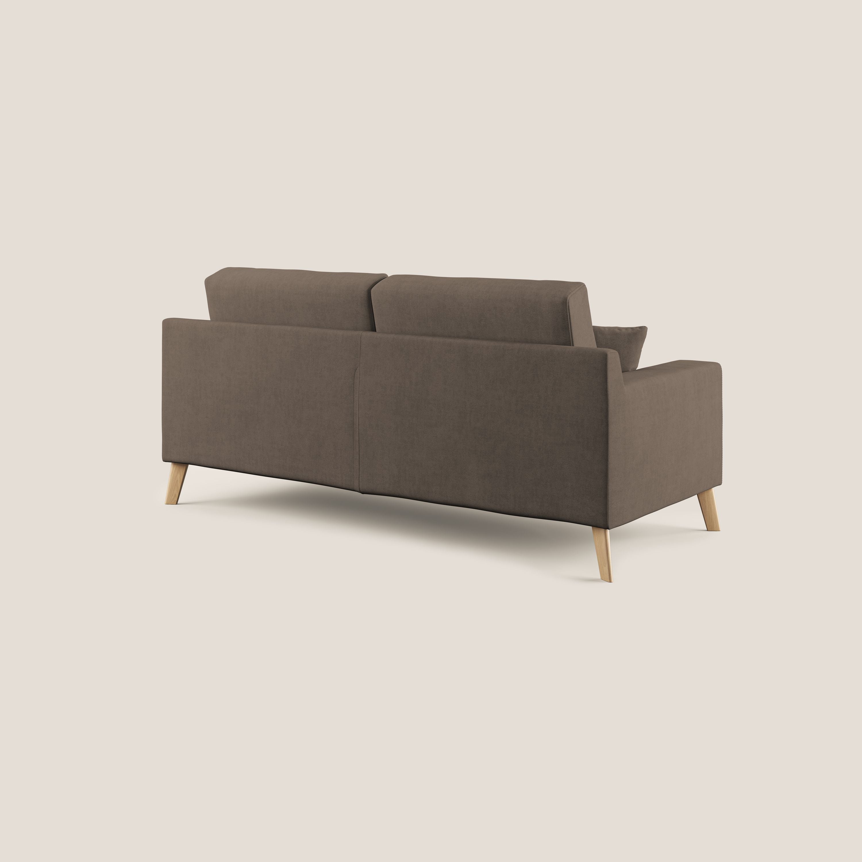 Danish divano moderno in tessuto morbido impermeabile T02 marrone - divani.store