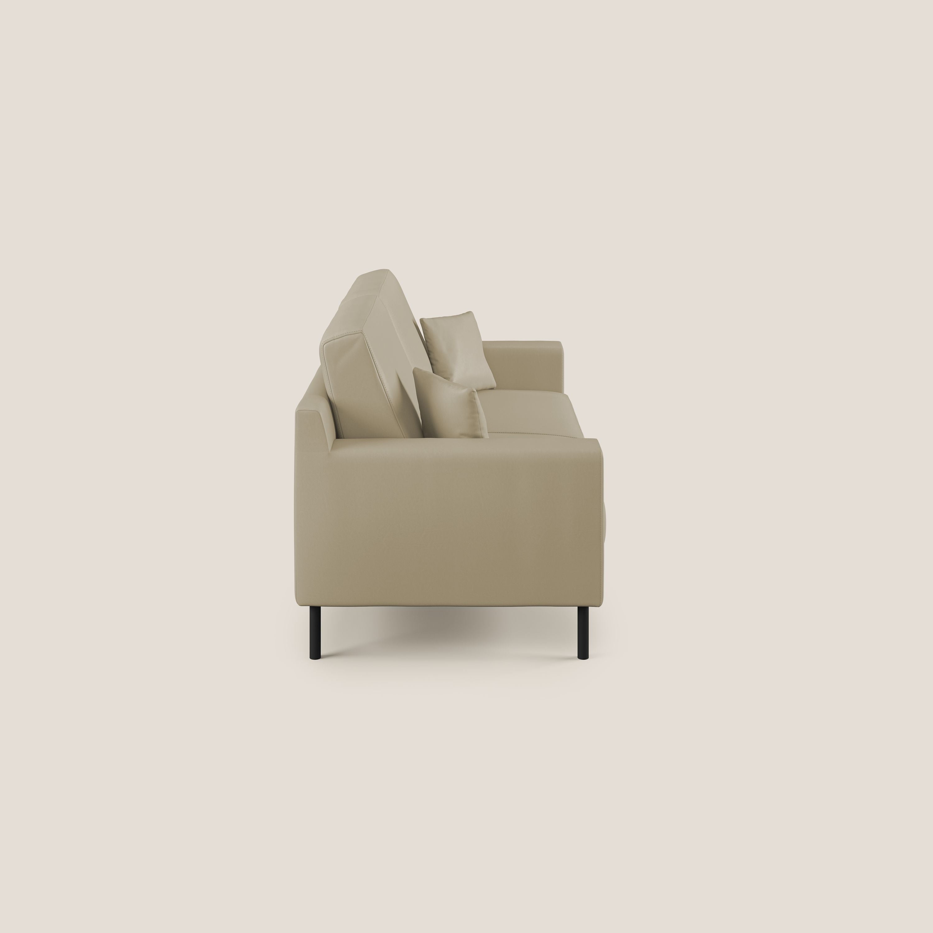 Uranio divano moderno lineare in Ecopelle impermeabile T04 panna - divani.store