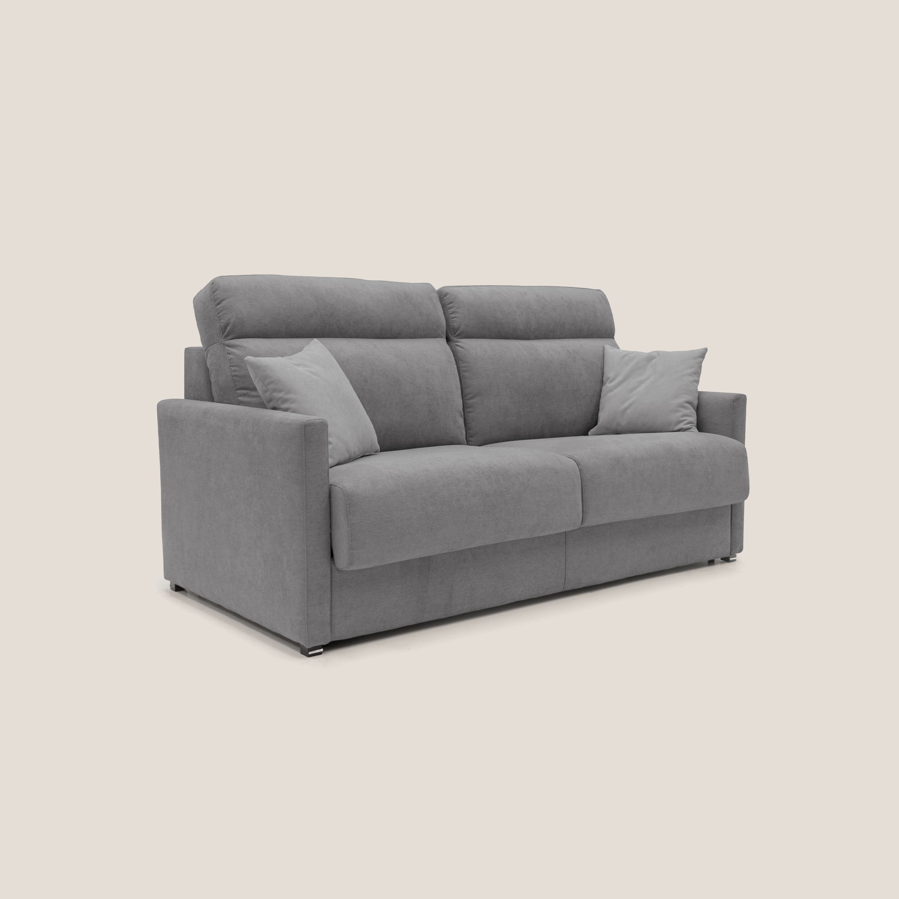 Margot Divano letto matrimoniale con schienale morbido alto in tessuto T02 grigio - divani.store
