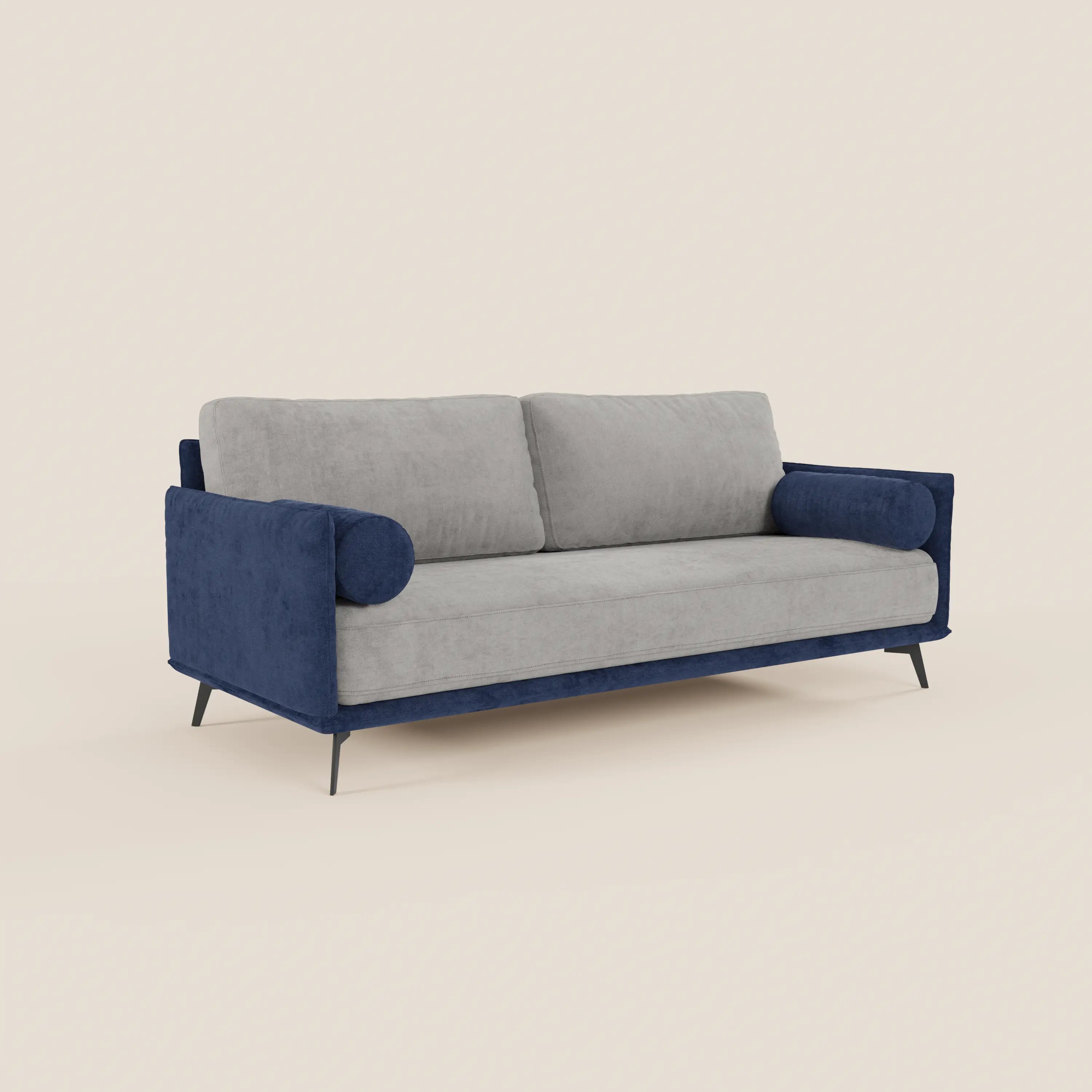 Basalto Divano lineare 2 o 3 posti Bicolore con seduta unica e base in metallo in tessuto smacchiabile T31 - divani.store