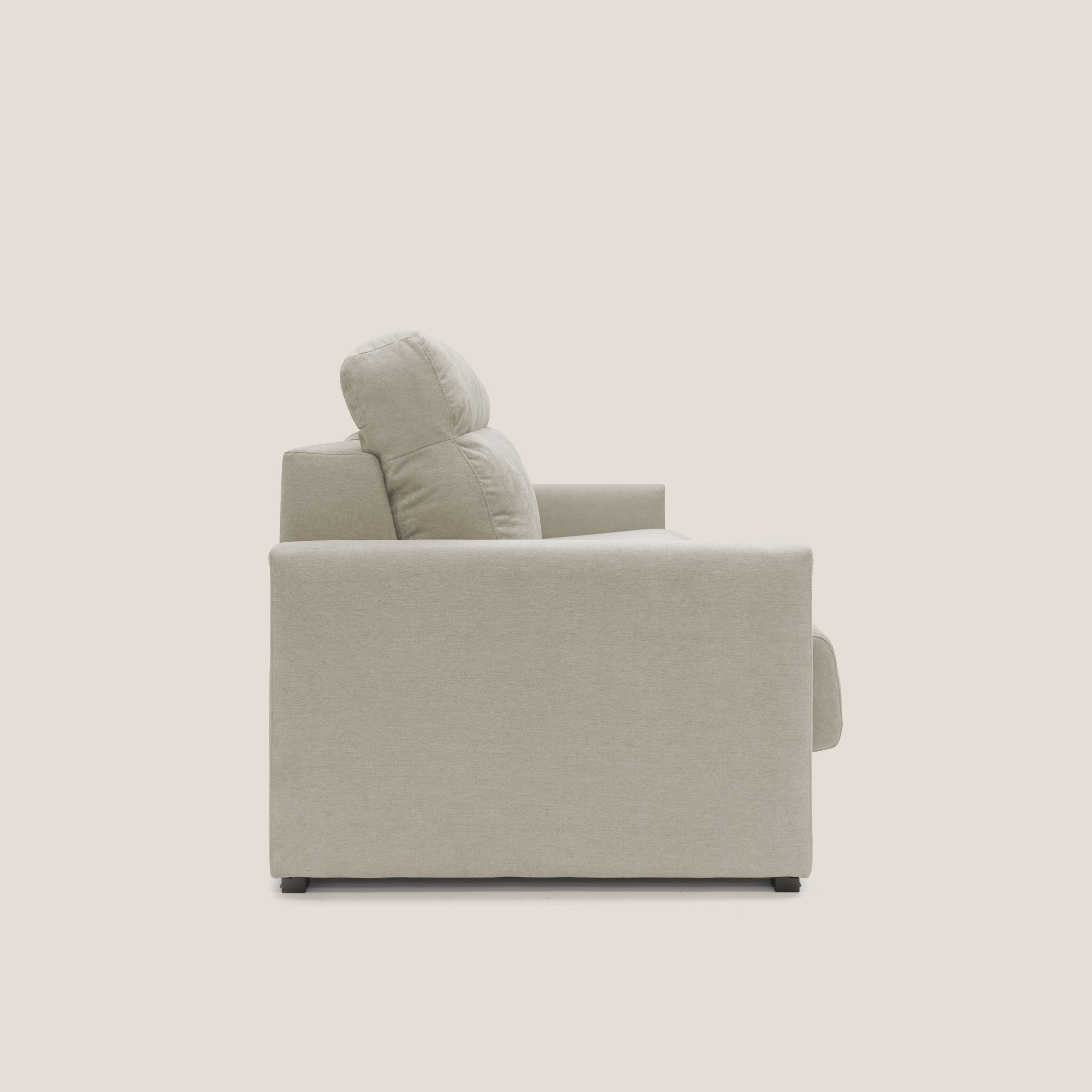Margot Divano letto matrimoniale con schienale morbido alto in tessuto T02 panna - divani.store