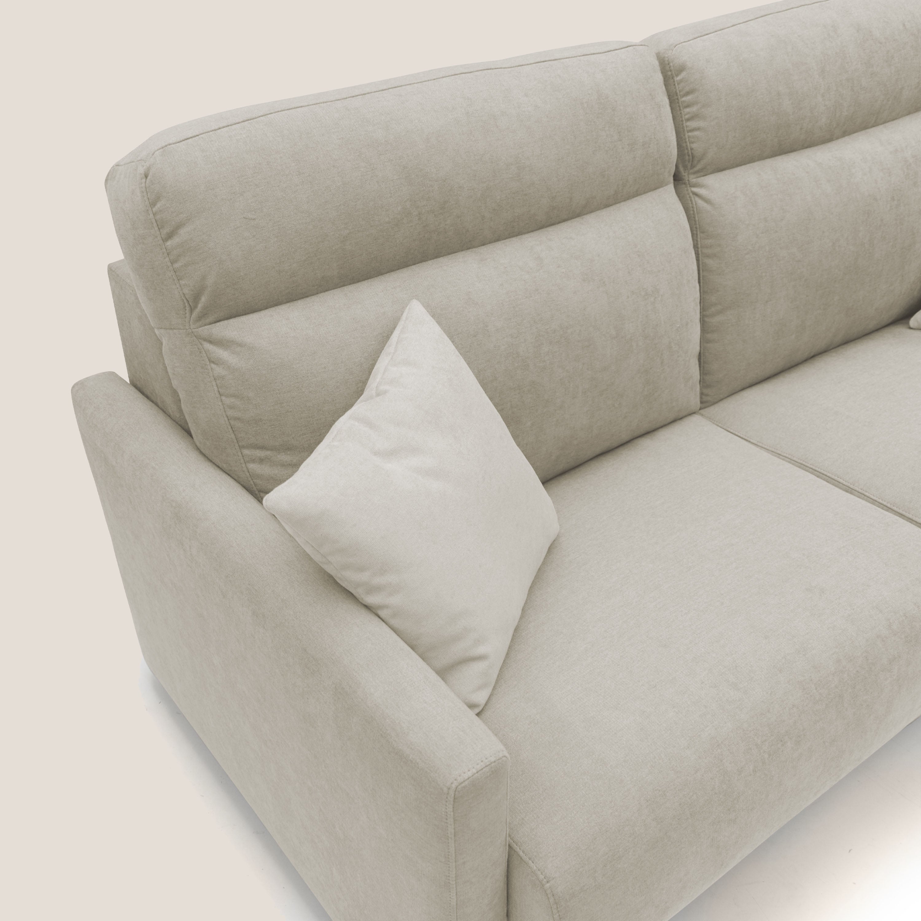 Margot Divano letto matrimoniale con schienale morbido alto in tessuto T02 panna - divani.store