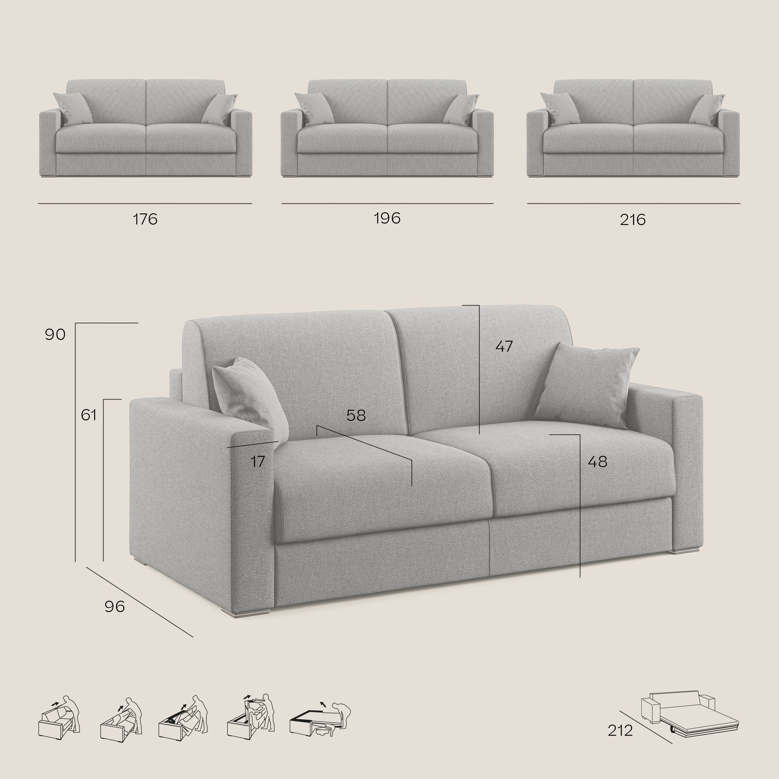 Best Divano letto matrimoniale in tessuto impermeabile T02 nero - divani.store