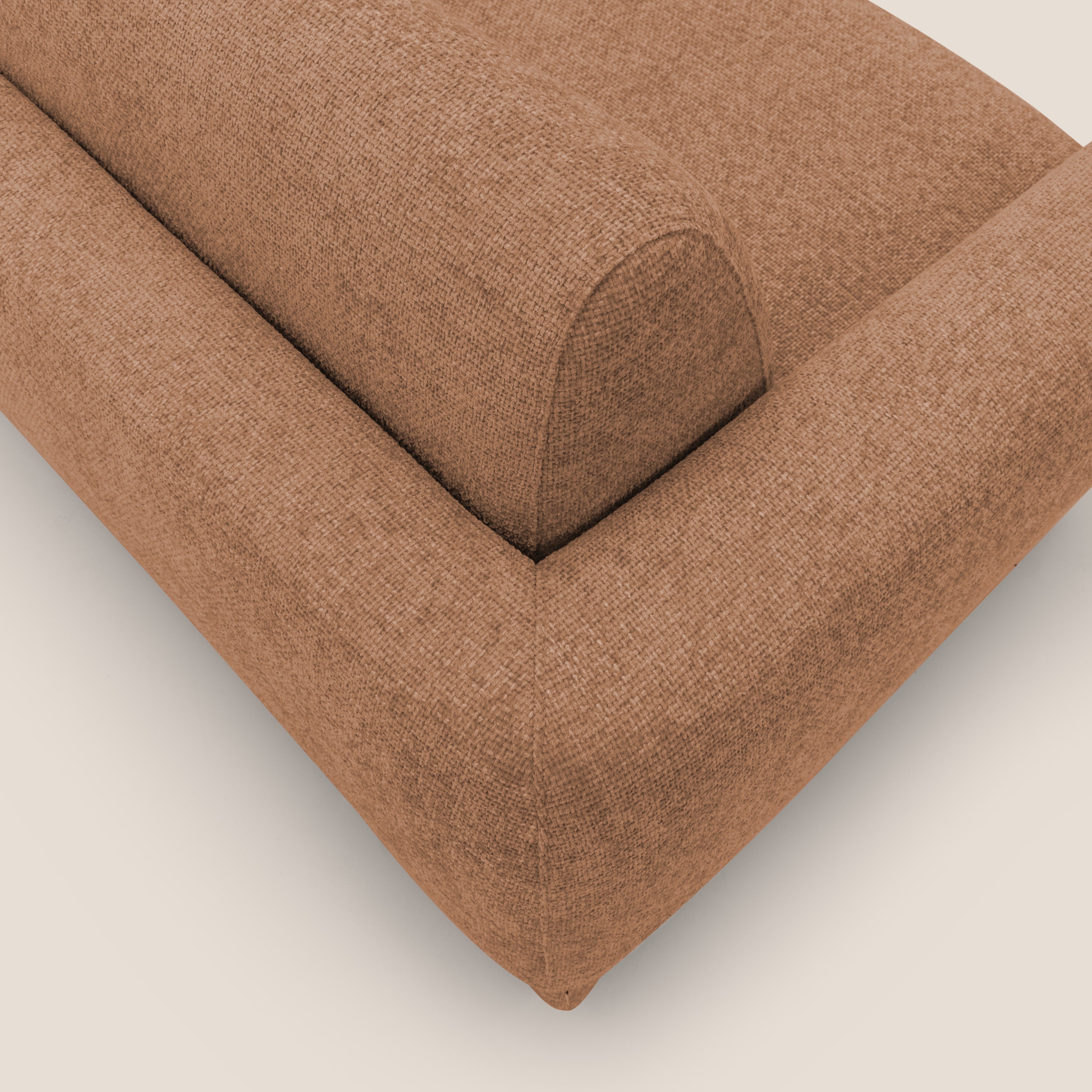 Happy Divano letto matrimoniale con materasso h18 cm in tessuto impermeabile T10 arancio - divani.store