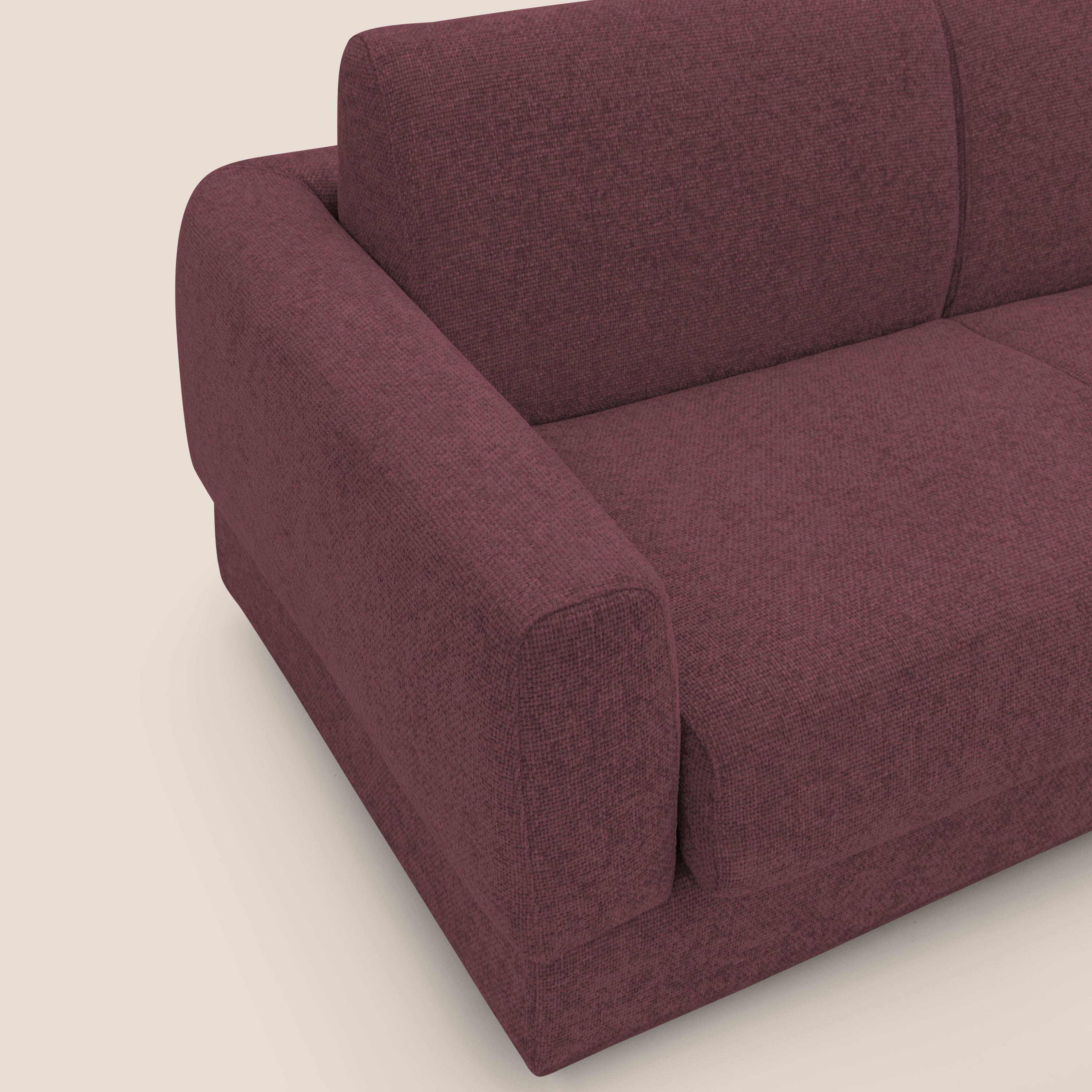 Happy Divano letto matrimoniale con materasso h18 cm in tessuto impermeabile T10 bordeaux - divani.store